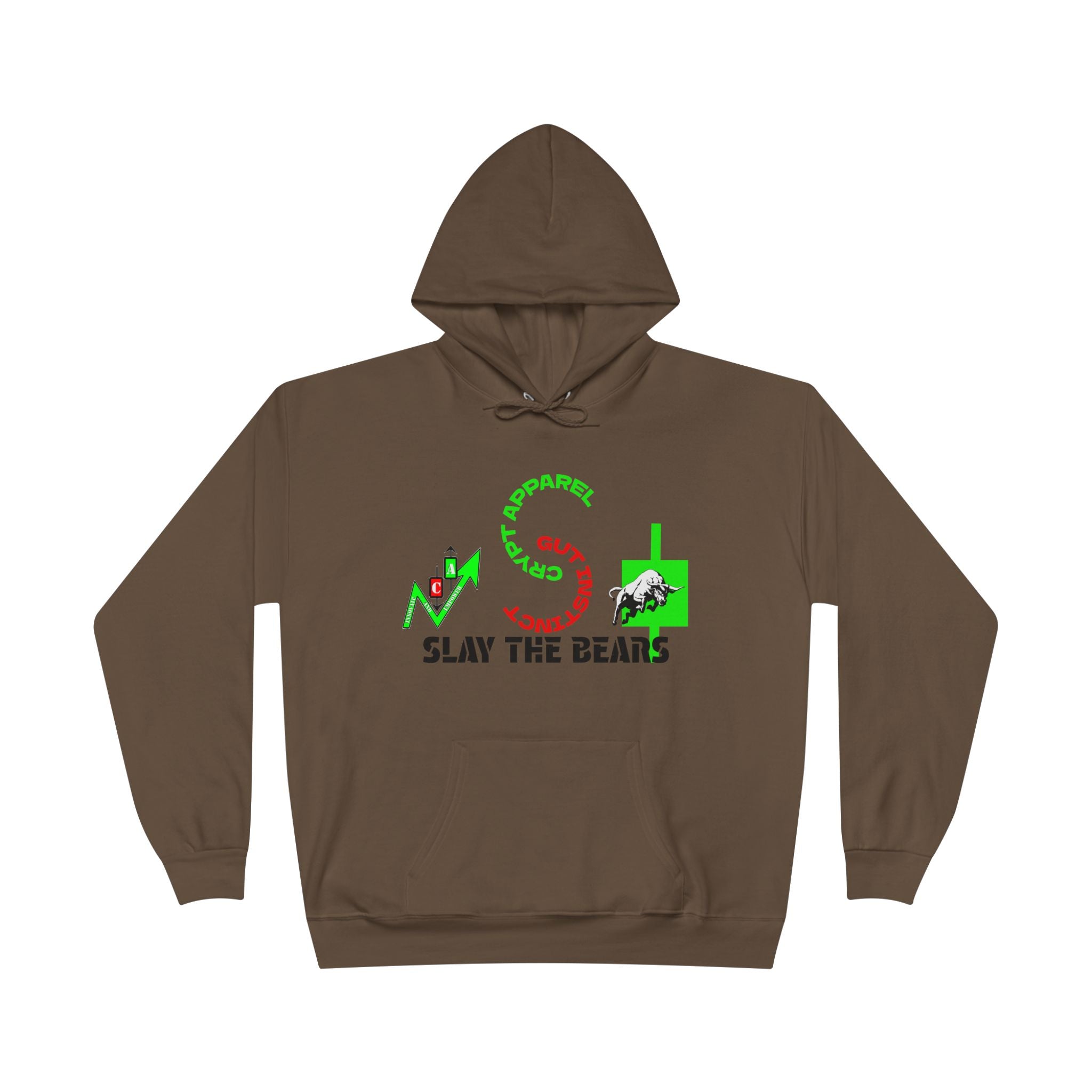 Gut Instinct Bull vs Bear Crypto Hoodie - Dual Sided Slay The Bears Streetwear Pullover