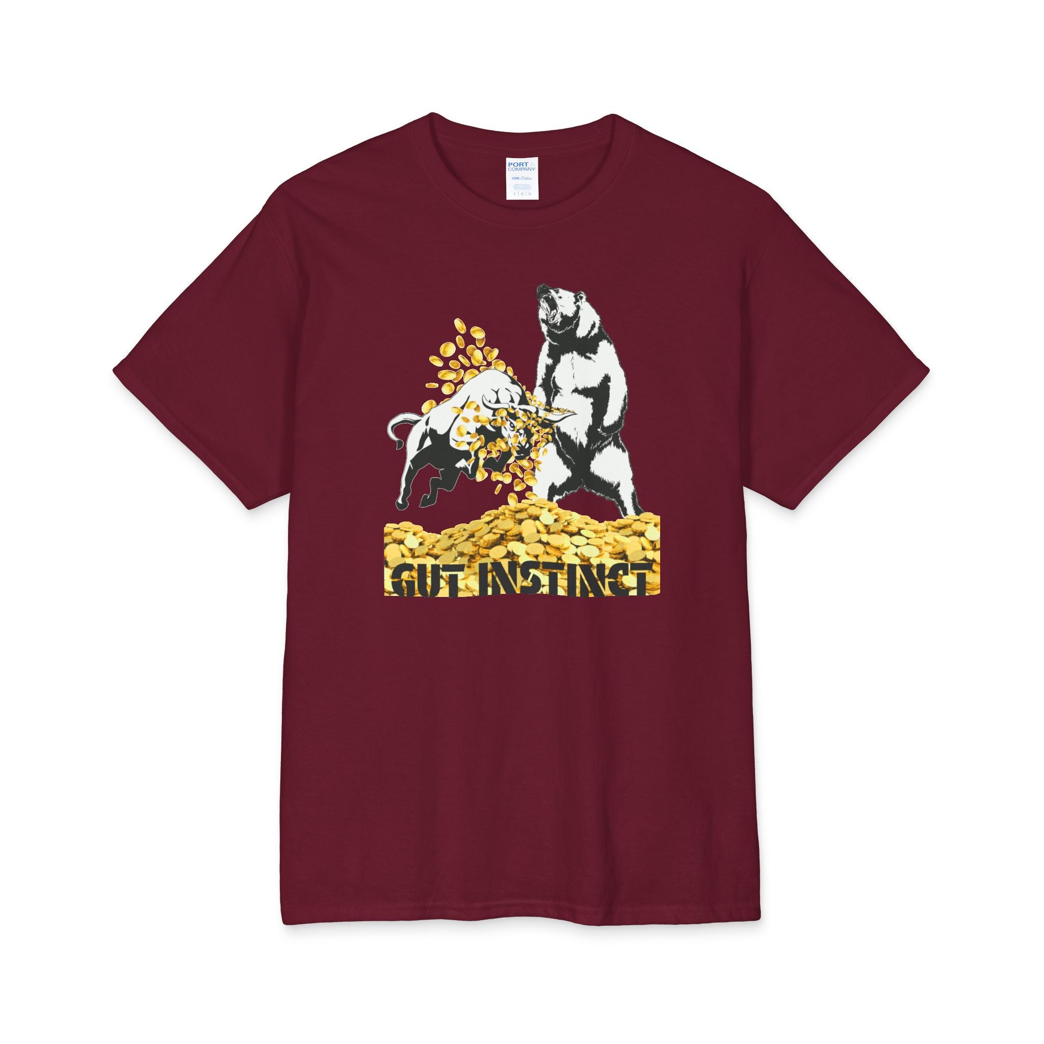 Gut Instinct Bulls Vs Bears Market Tee — Crypt Apparel Graphic Money Pile Design