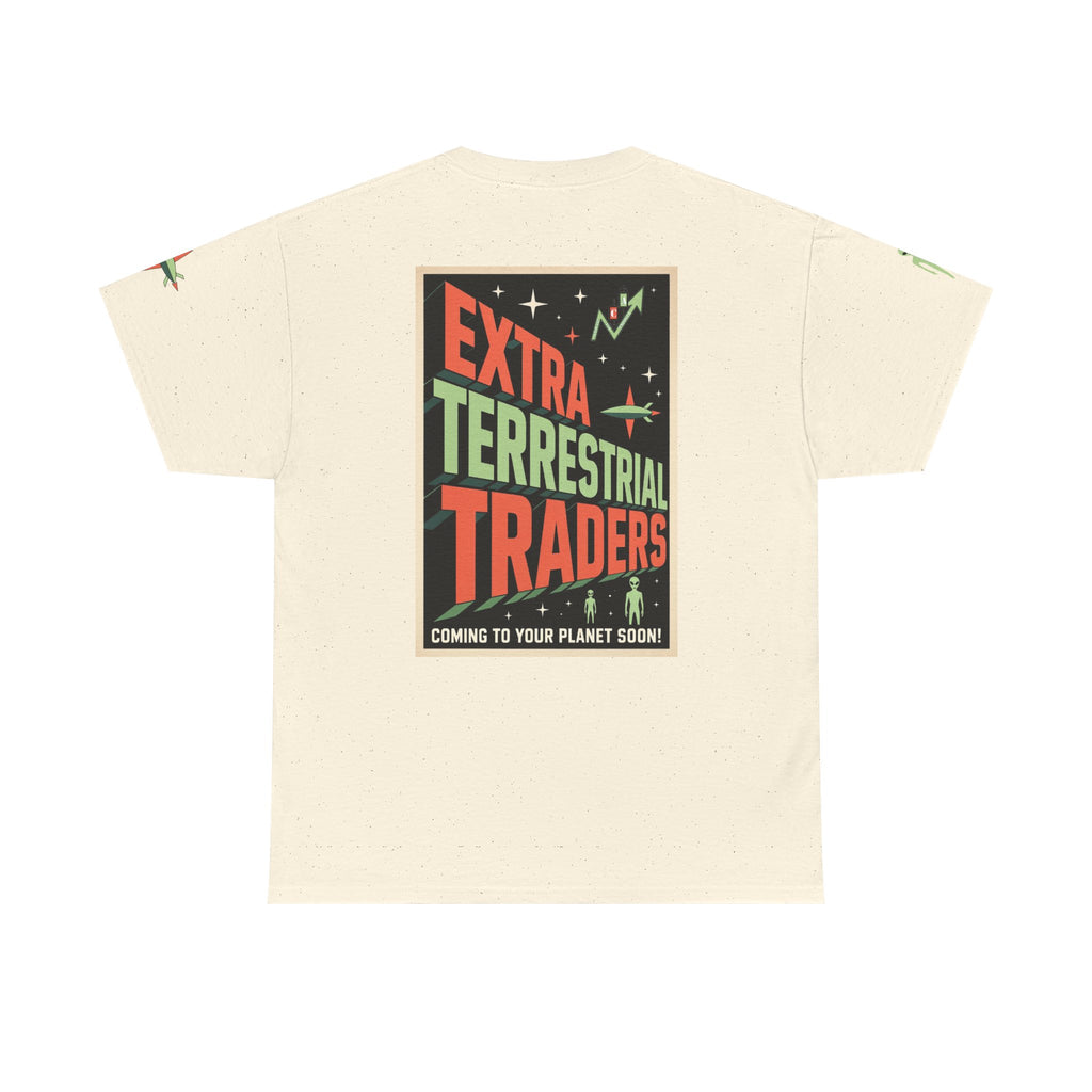 Extra Terrestrial Traders Crypto Graphic Tee — Retro Alien Poster Shirt