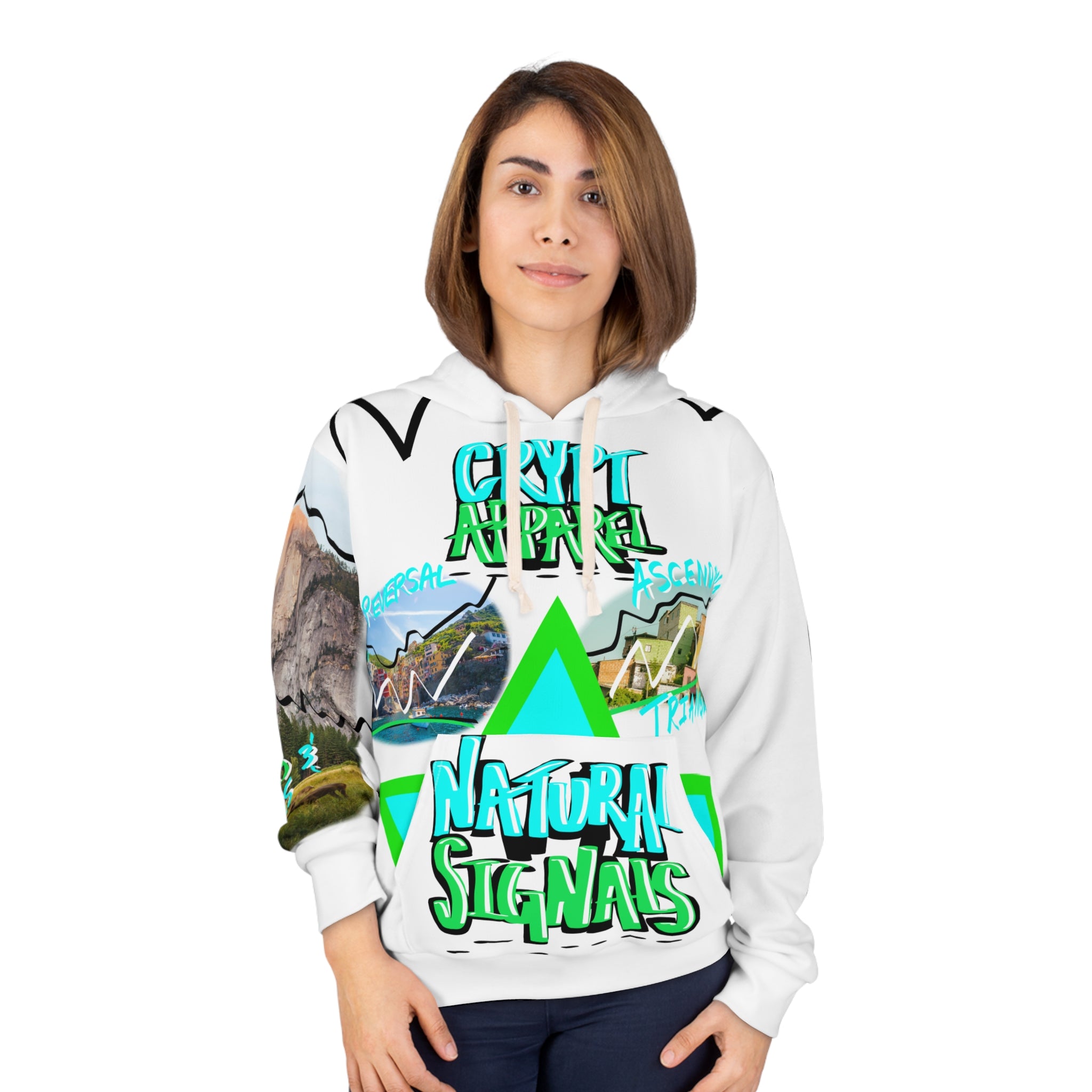 Natural Signals Crypto Graphic Hoodie — Crypt Apparel All-Over Print