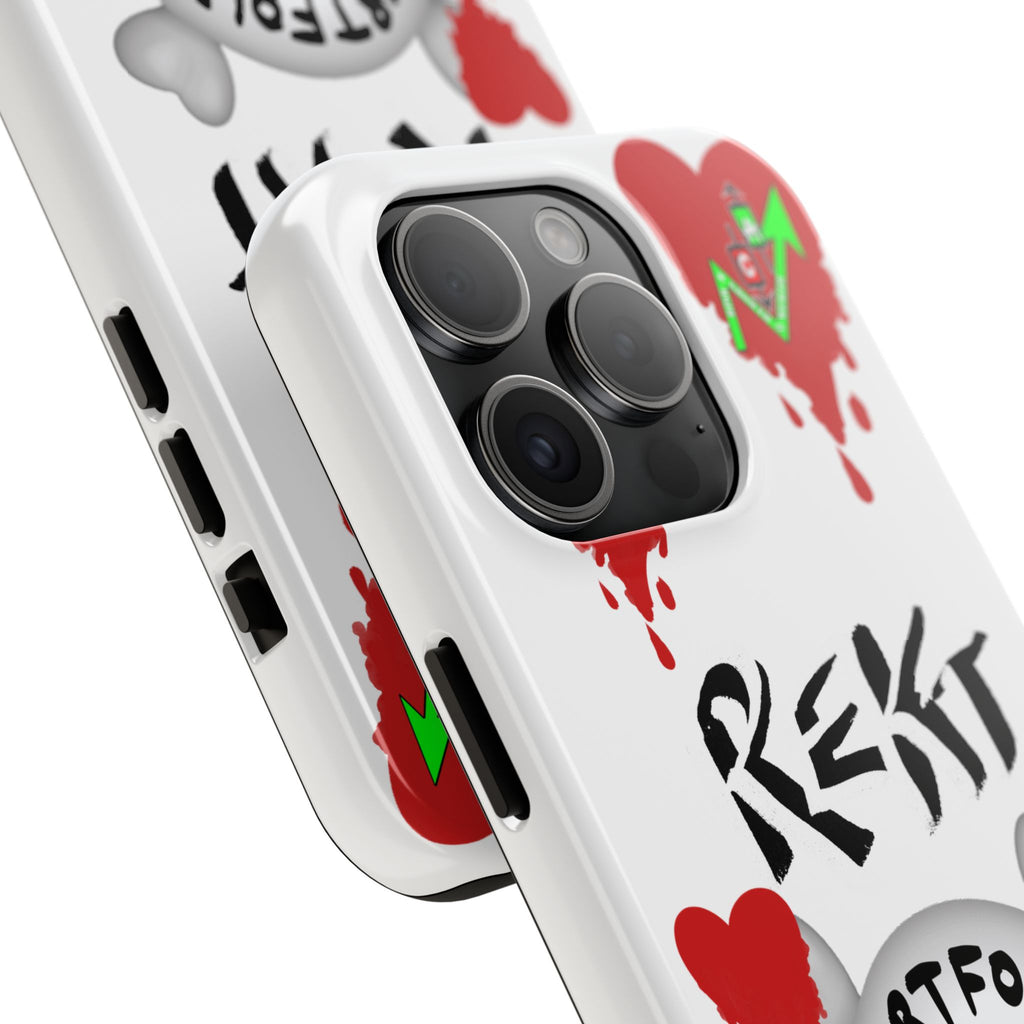 Rekt Portfolio Tough Phone Case — Skull & Dripping Heart Protective Cover