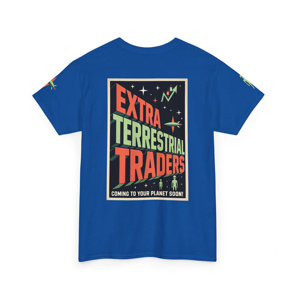 Extra Terrestrial Traders Crypto Graphic Tee — Retro Alien Poster Shirt