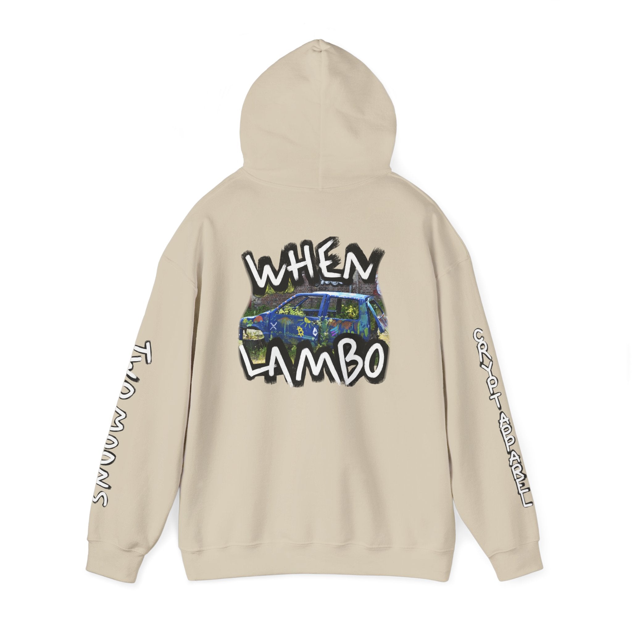 When Lambo Crypto Hoodie | Crypt Apparel Bitcoin Inspired Graffiti Design