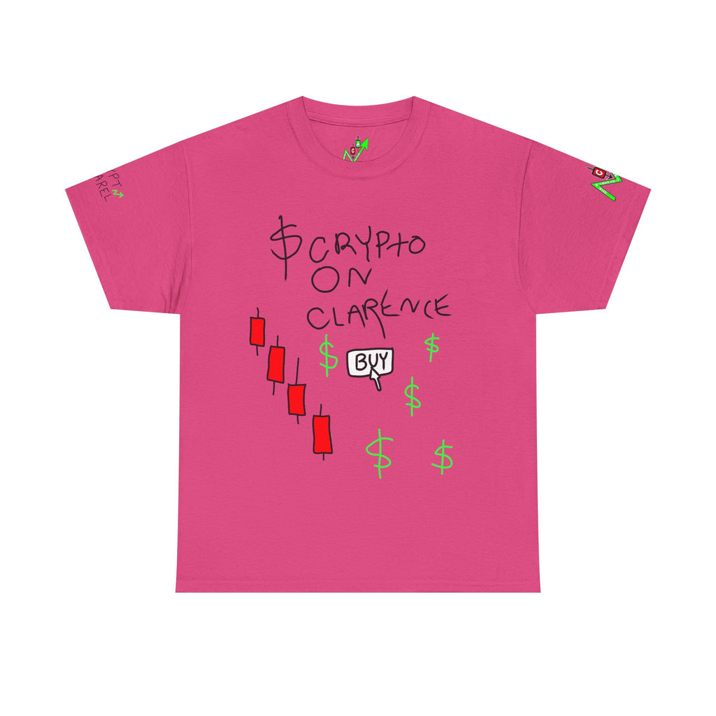 Crypto on Clarence Tee — "Crypt Apparel" / "crypto illiterate" Graphic Shirt