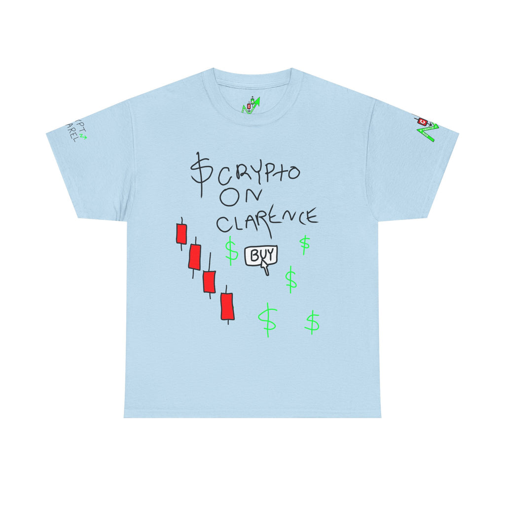 Crypto on Clarence Tee — "Crypt Apparel" / "crypto illiterate" Graphic Shirt