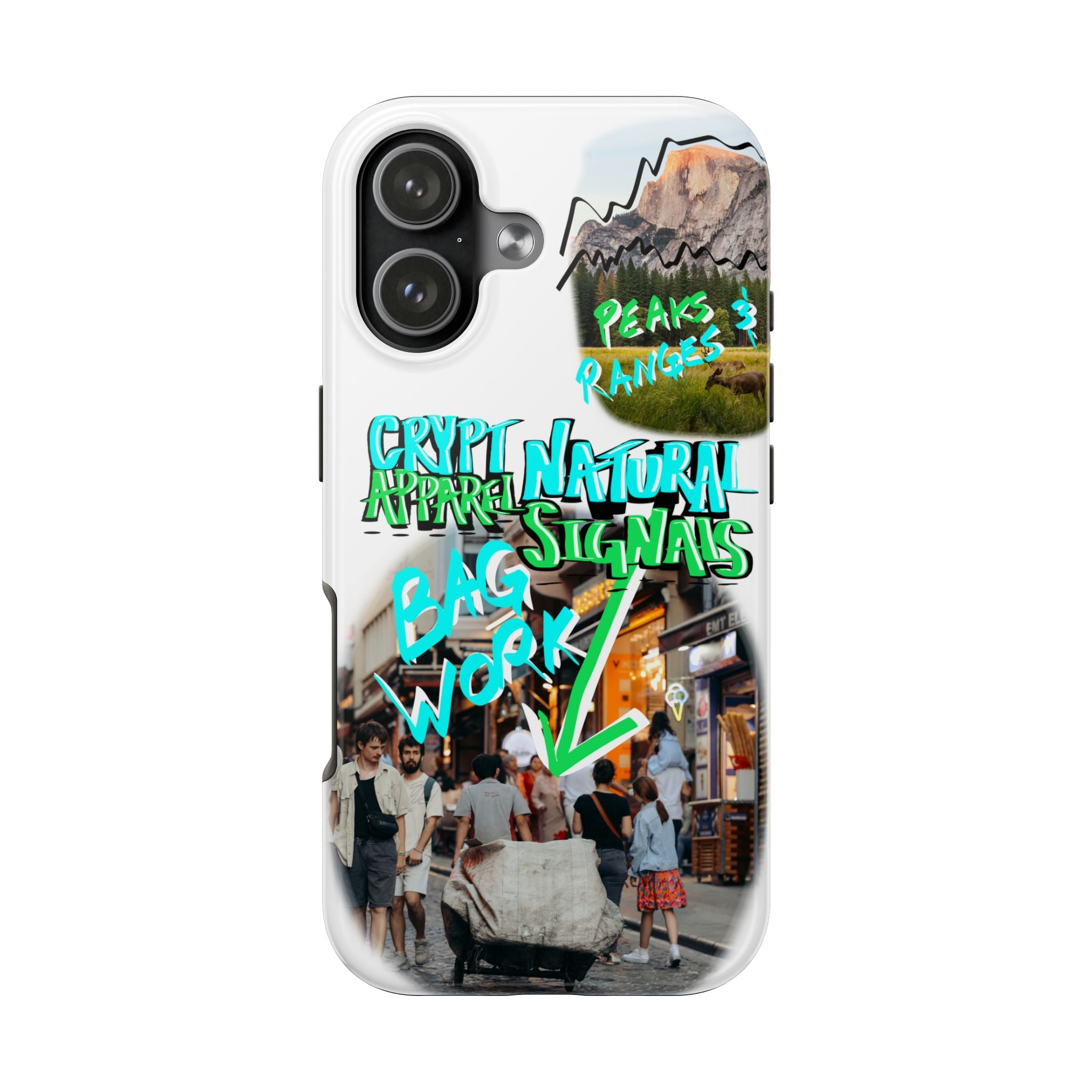 Natural Signals Tough Phone Case — Crypt Apparel Street Collage Design