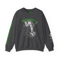 Brokenomics Crypto Crewneck Sweatshirt — Crypt Apparel Graphic Pullover with Neon Green Accents