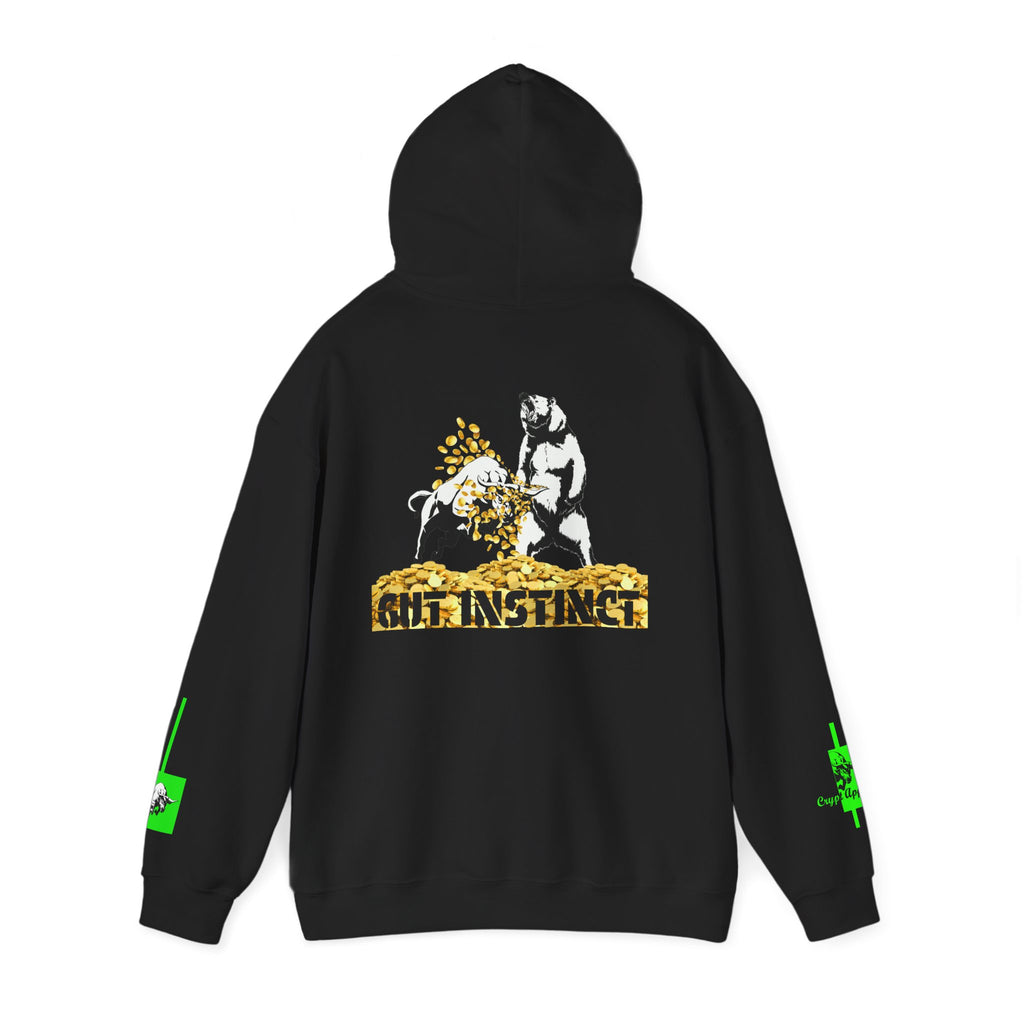Gut Instinct Bulls vs Bears Hoodie — Crypt Apparel “Slay the Bears” Crypto Graphic Hoodie