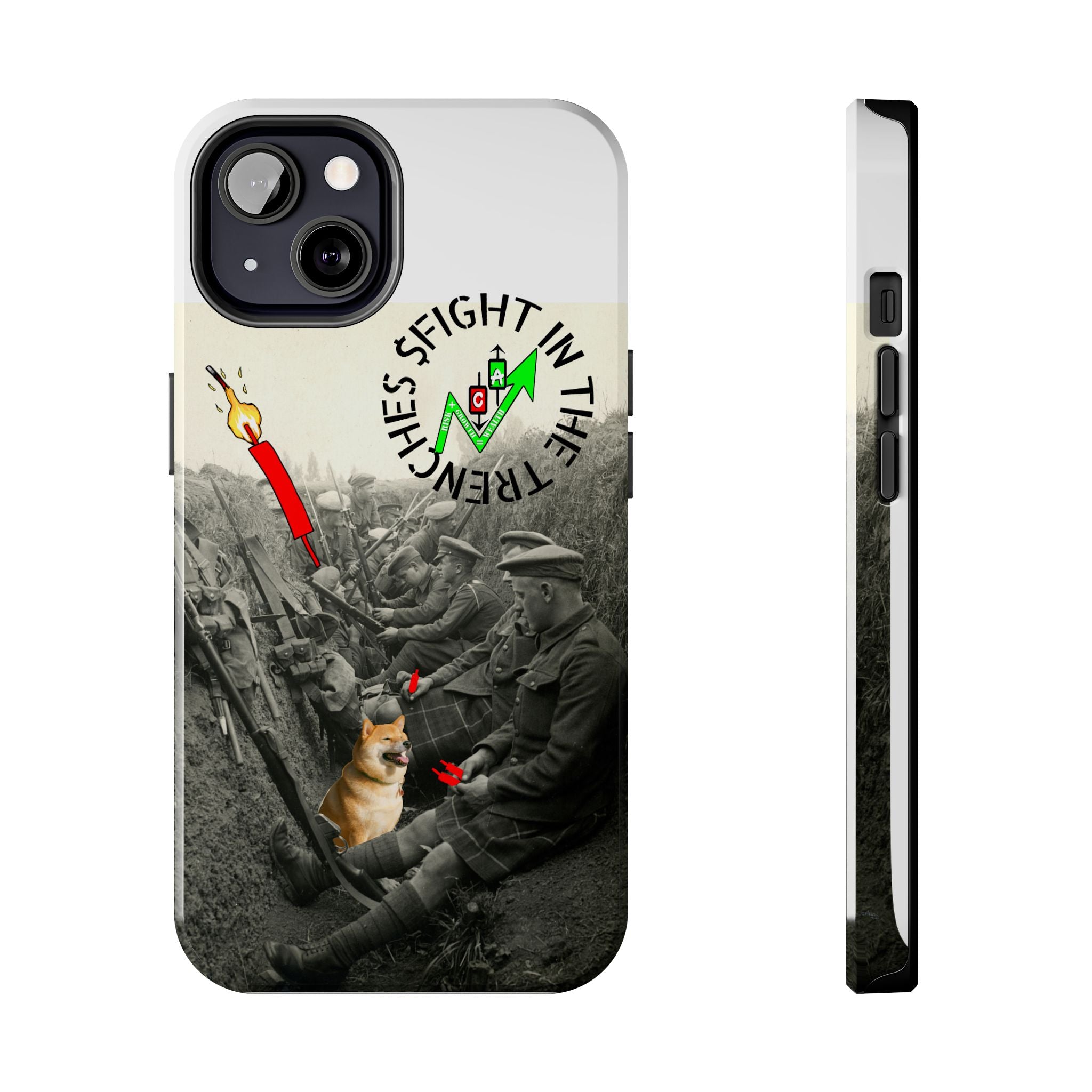 The Trenches Tough Phone Case — Crypt Apparel Trench Dog & Candle Design