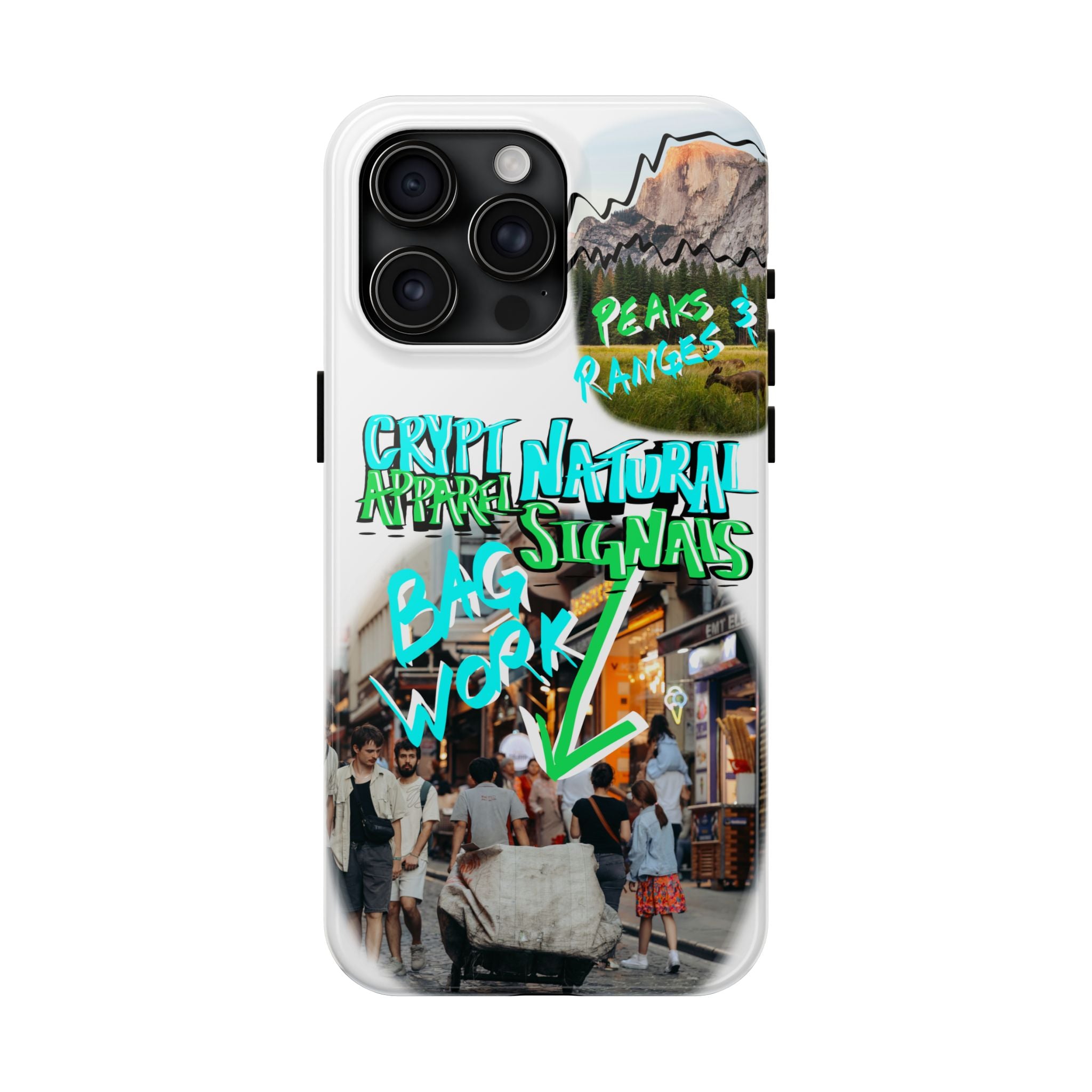 Natural Signals Tough Phone Case — Crypt Apparel Street Collage Design