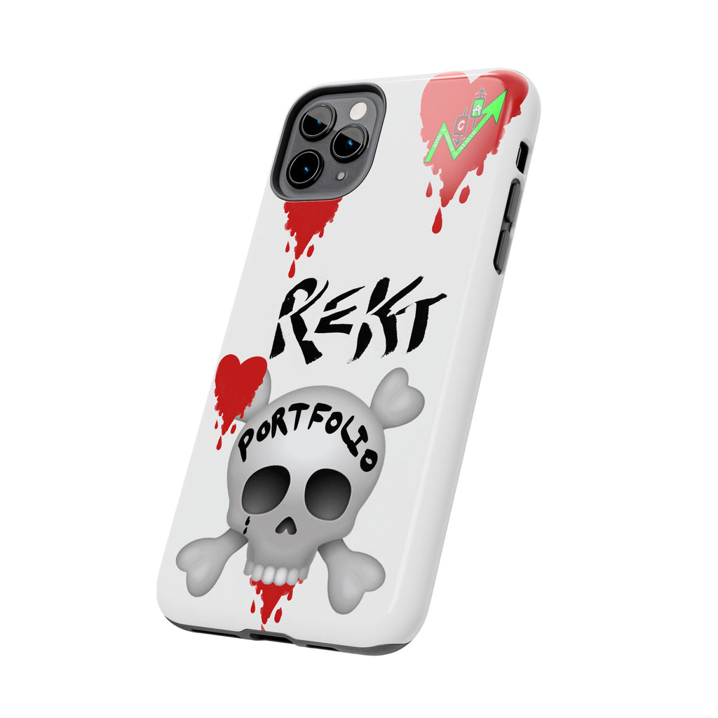 Rekt Portfolio Tough Phone Case — Skull & Dripping Heart Protective Cover