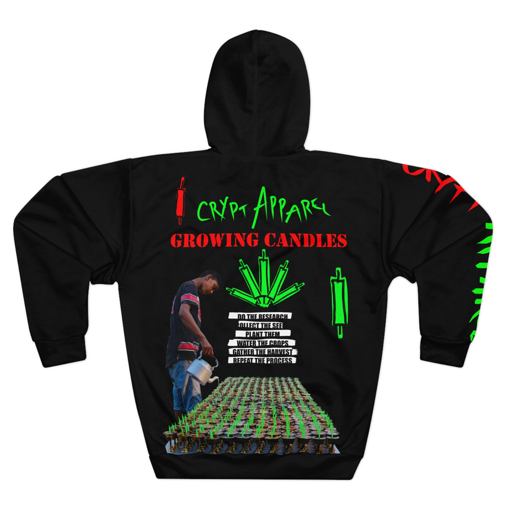 Growing Candles Crypto Hoodie — 'Crypt Apparel' Nurturing Growth Pullover