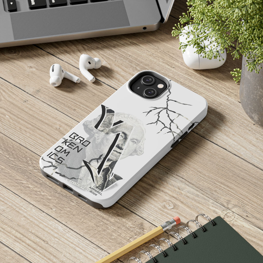 Brokenomics Crypto Tough Phone Case — 'Crypt Apparel' Cracked Dollar Graphic Protective Cover
