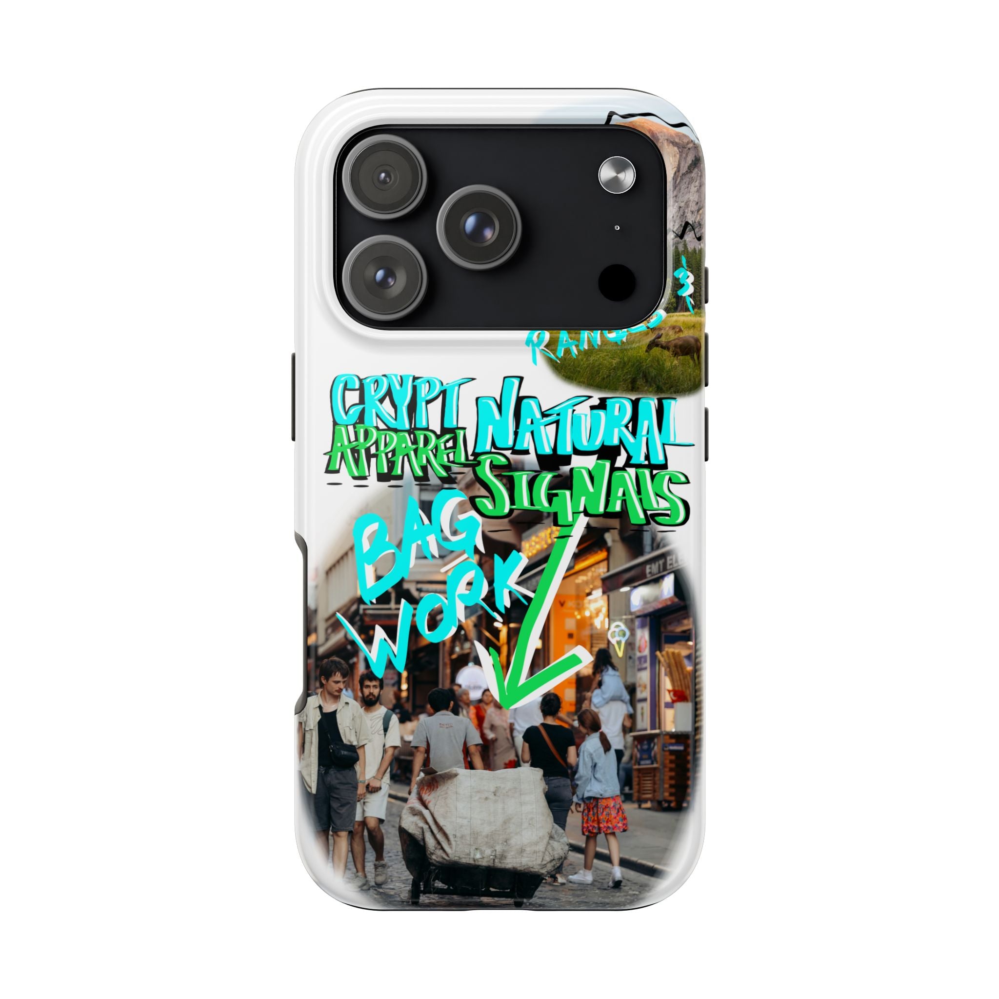 Natural Signals Tough Phone Case — Crypt Apparel Street Collage Design