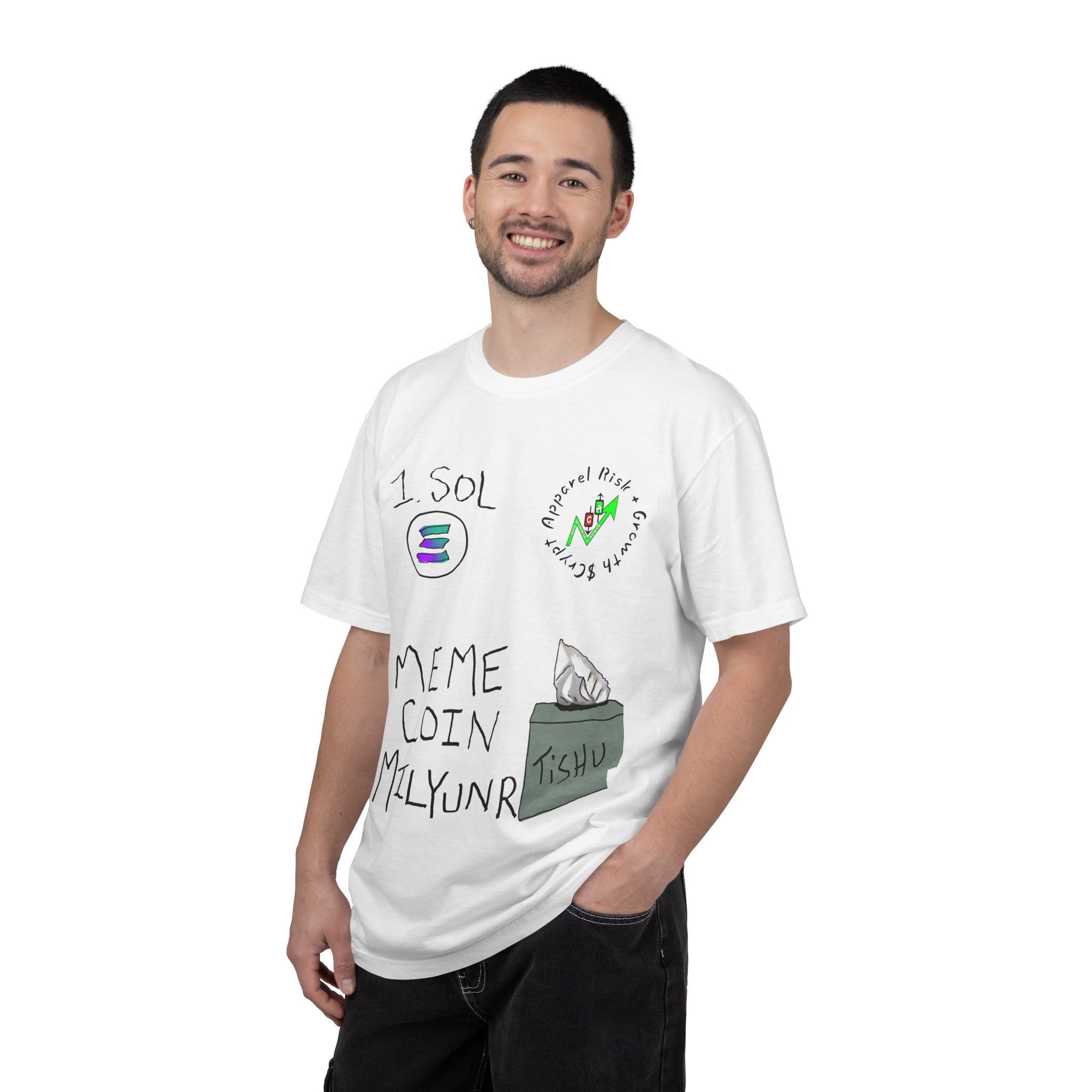 Crypto Meme T-Shirt — 'Meme Coin' Hand-Drawn Crypto Art Tee