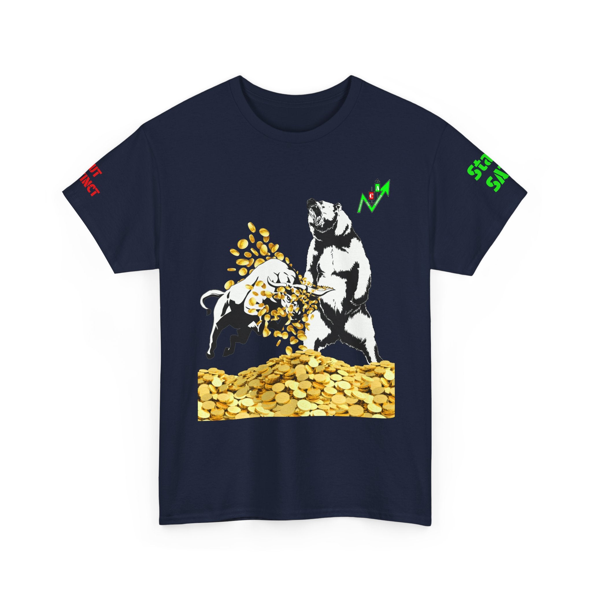 Gut Instinct Bear vs Bull Stock Market T‑Shirt — Crypt Apparel "Slay The Bears" Graphic Tee