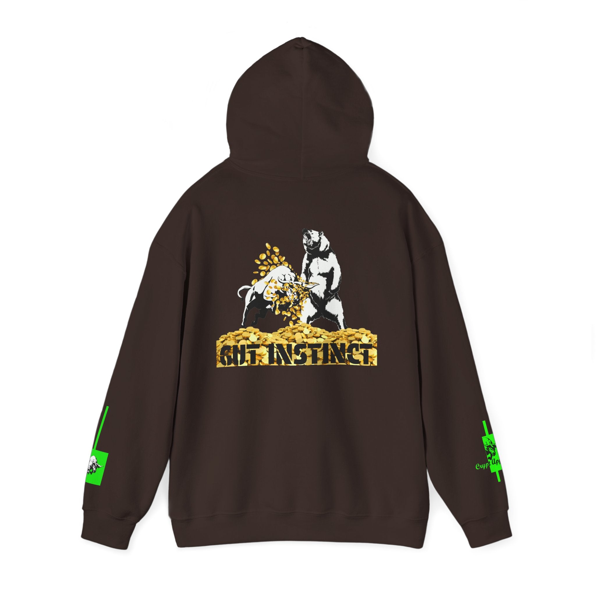 Gut Instinct Bulls vs Bears Hoodie — Crypt Apparel “Slay the Bears” Crypto Graphic Hoodie