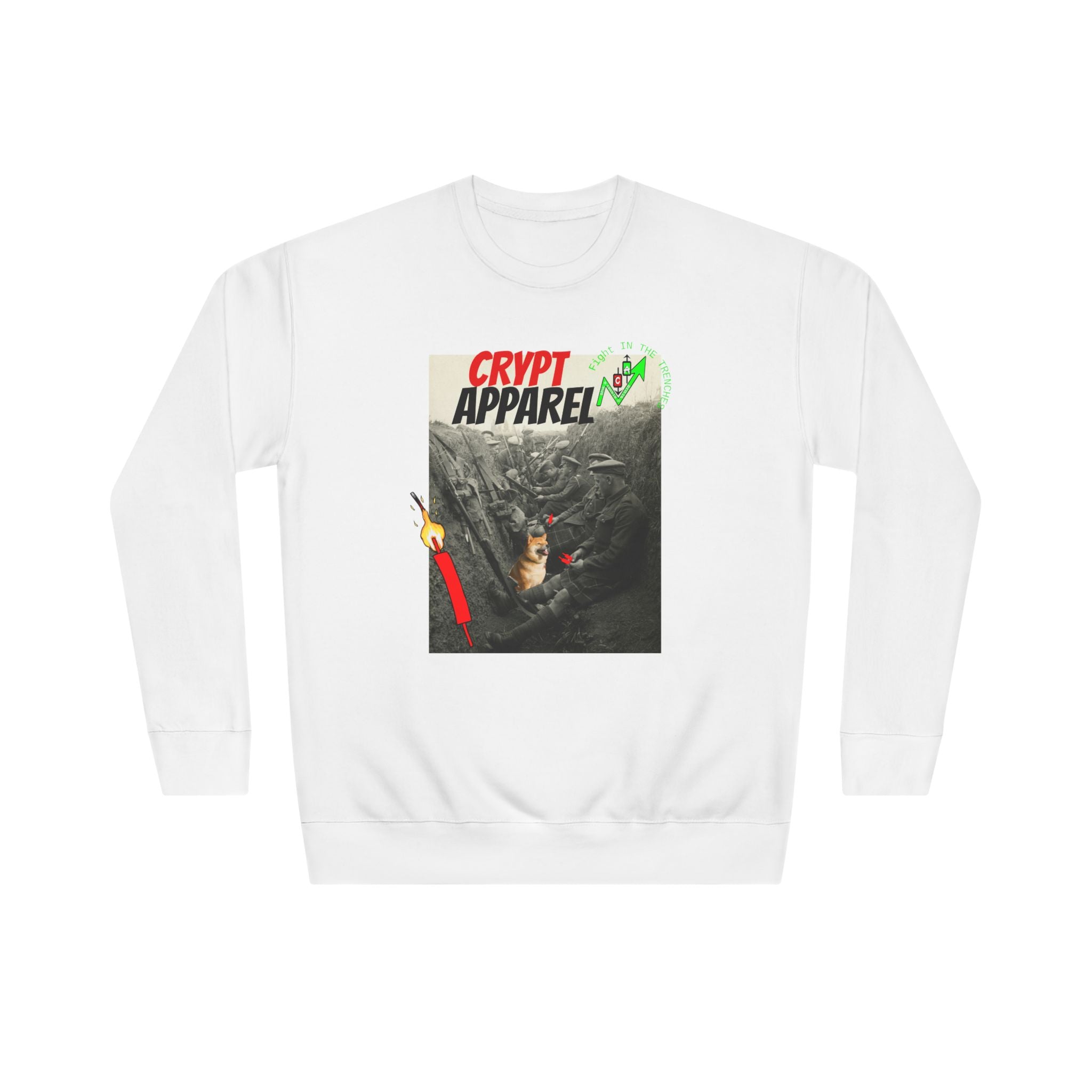 The Trenches Crewneck Sweatshirt — Crypt Apparel Crypto Graphic Pullover