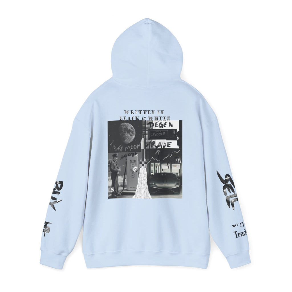 Black & White Crypto Collage Hoodie | Crypt Apparel Graphic Sweatshirt