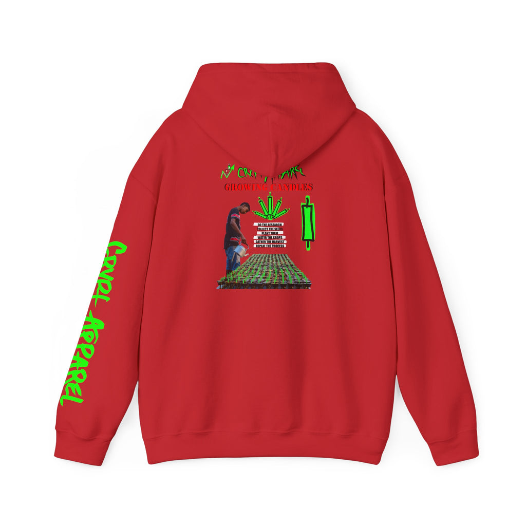 Growing Candles Crypto Hoodie | Crypt Apparel Nurturing Charts