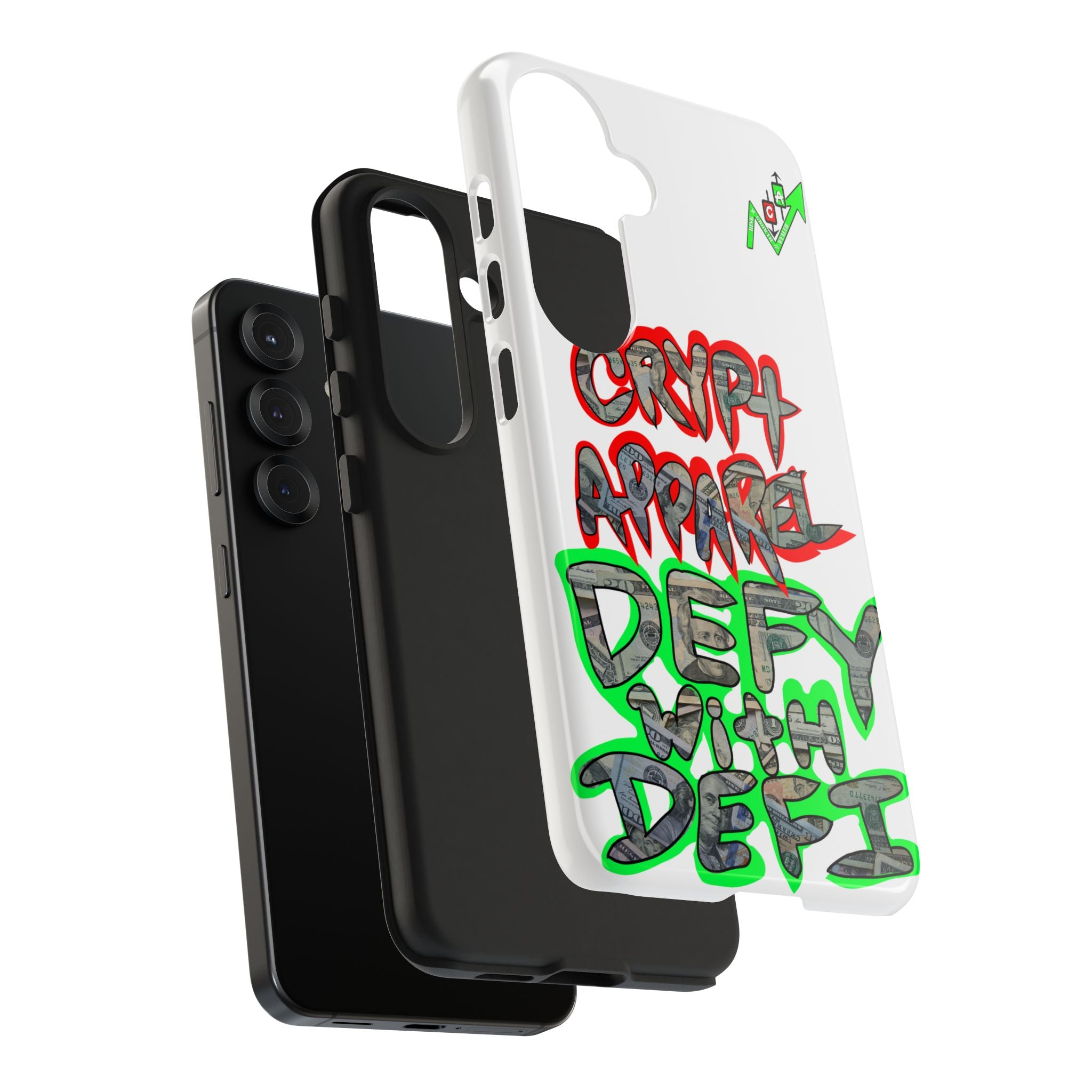 DEFY with DEFI Tough Phone Case — "Crypt Apparel: "Money" Graffiti Crypto Design