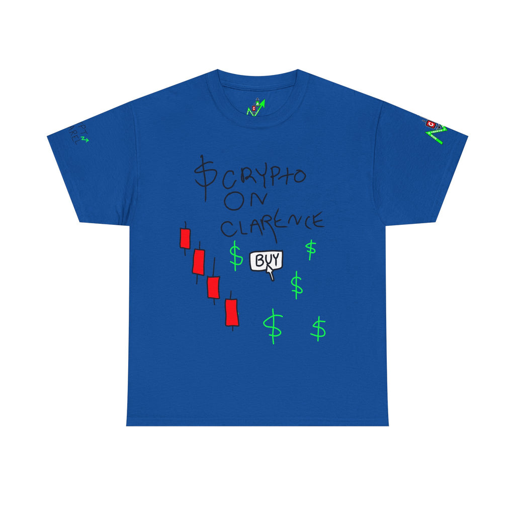 Crypto on Clarence Tee — "Crypt Apparel" / "crypto illiterate" Graphic Shirt