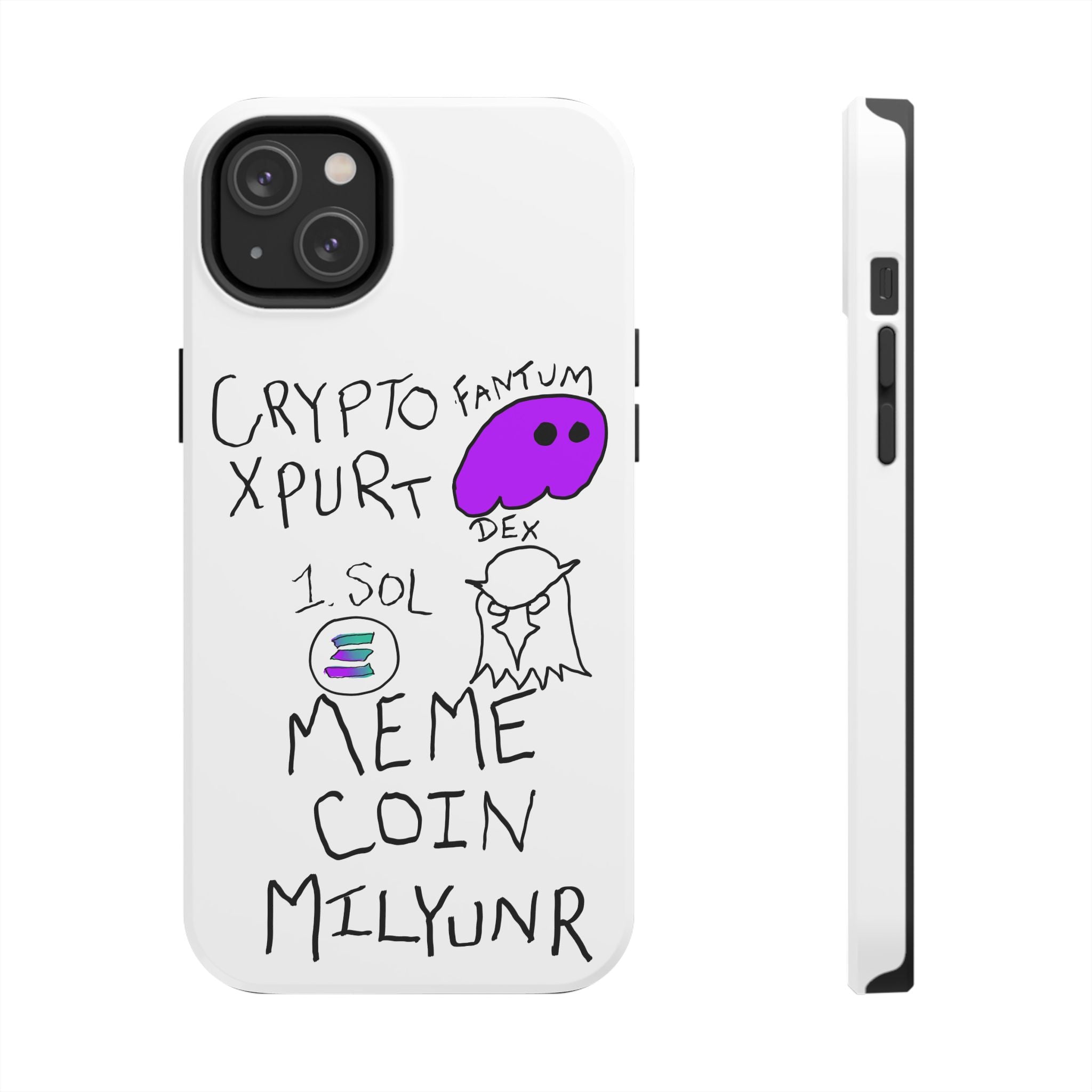 Meme Coin Millionaire Tough Phone Case — Crypto Meme Coin Doodle Design ("Meme Coin Milyunr")