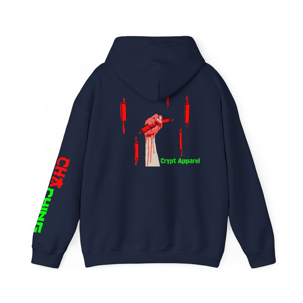 Catching Daggers Crypto Hoodie — Crypt Apparel Graphic Streetwear Pullover with Candle Motif