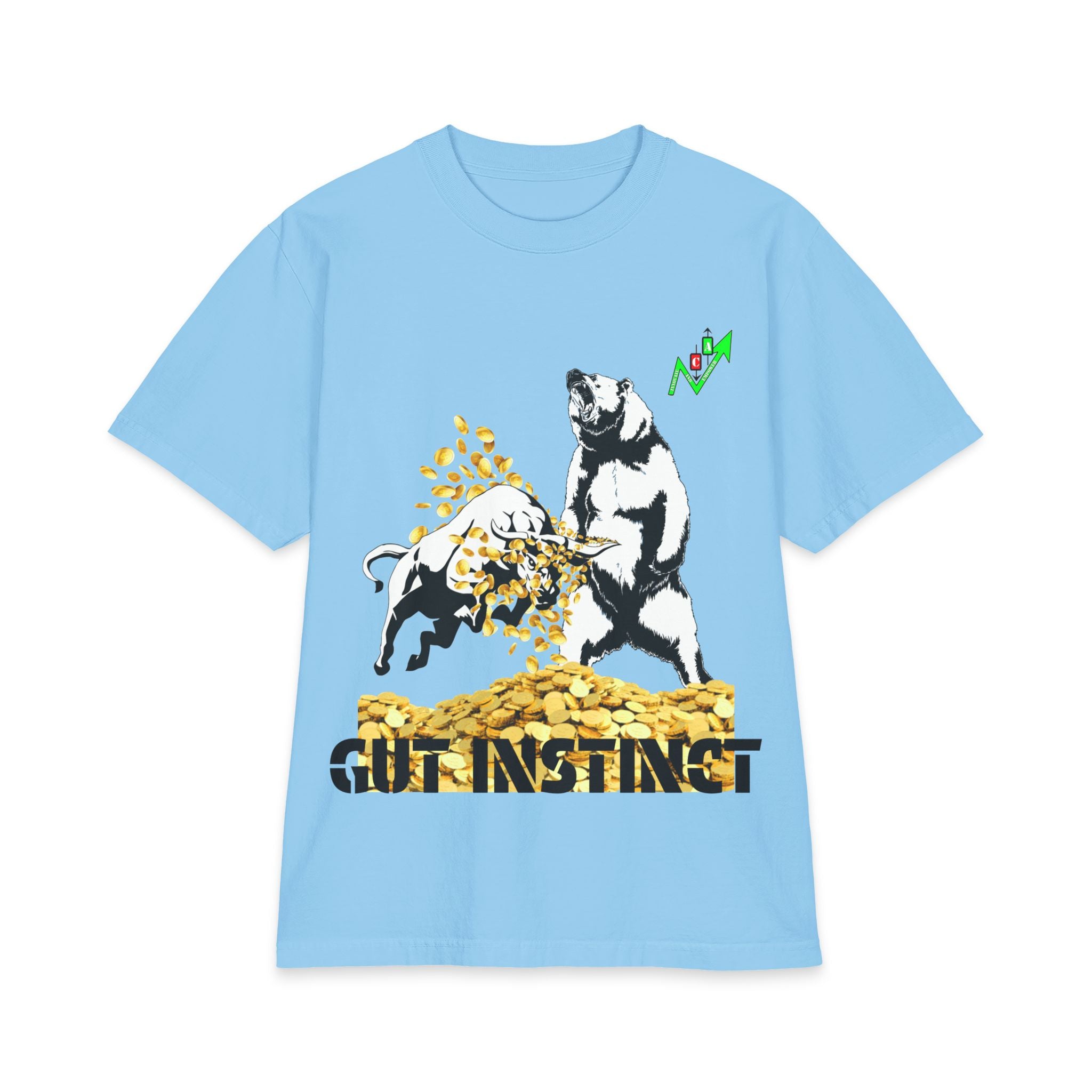 Gut Instinct Bull vs Bear Graphic Tee – Crypt Apparel "Slay the Bears" Stock Market Shirt