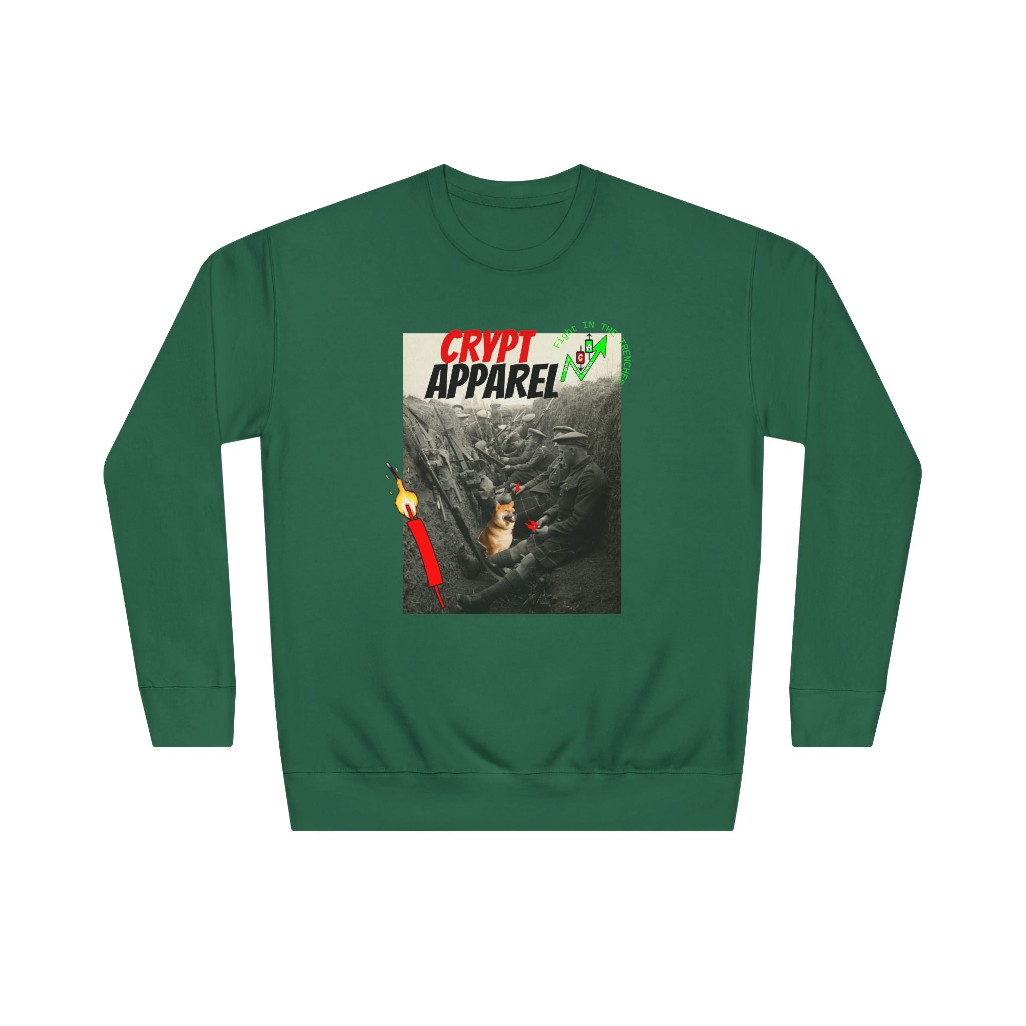 The Trenches Crewneck Sweatshirt — Crypt Apparel Crypto Graphic Pullover