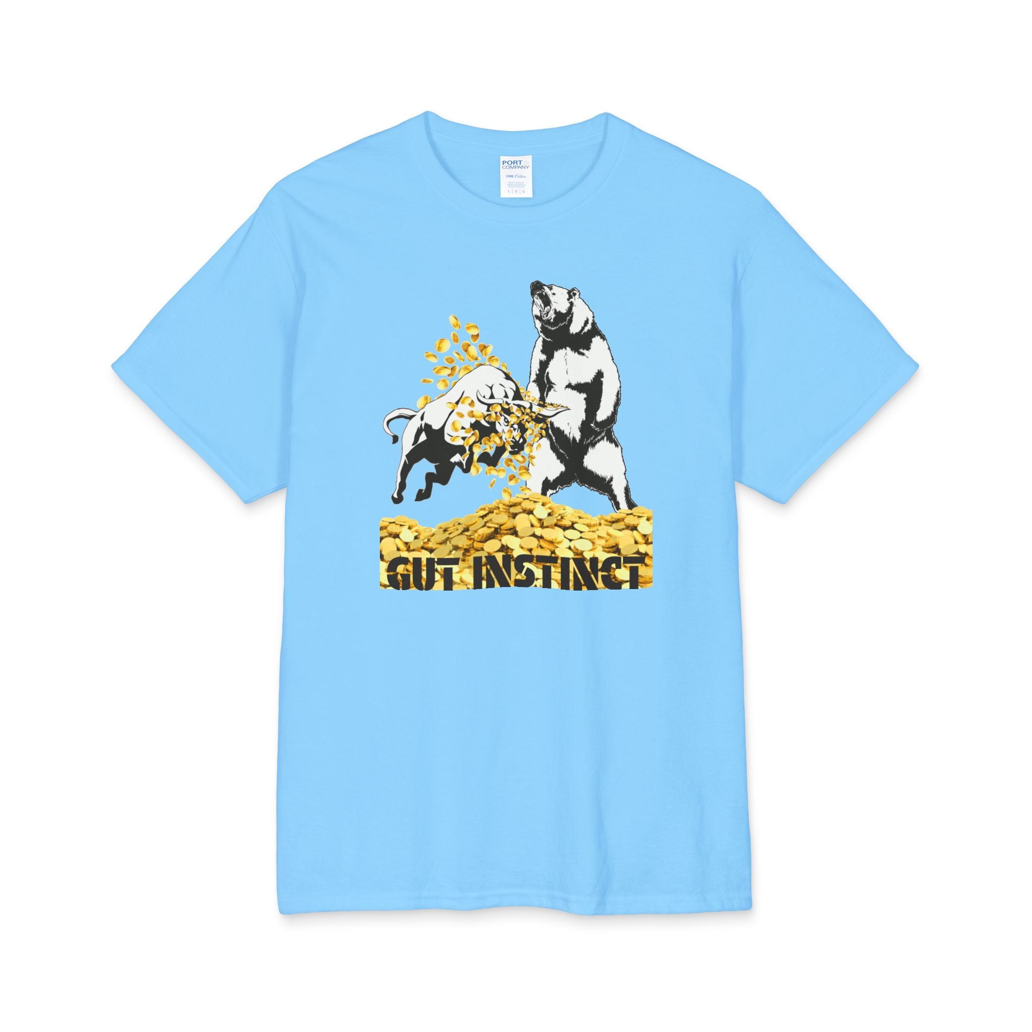 Gut Instinct Bulls Vs Bears Market Tee — Crypt Apparel Graphic Money Pile Design