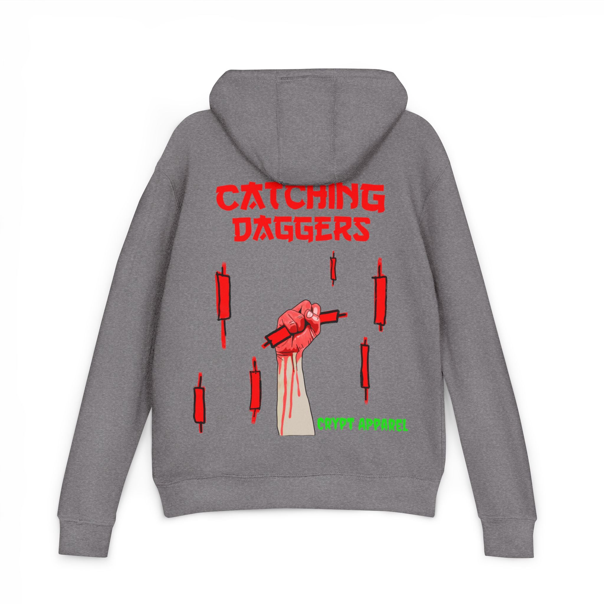 'Catching Daggers' Hoodie Crypto Trading Graphic Streetwear Hoodie Crypt Apparel