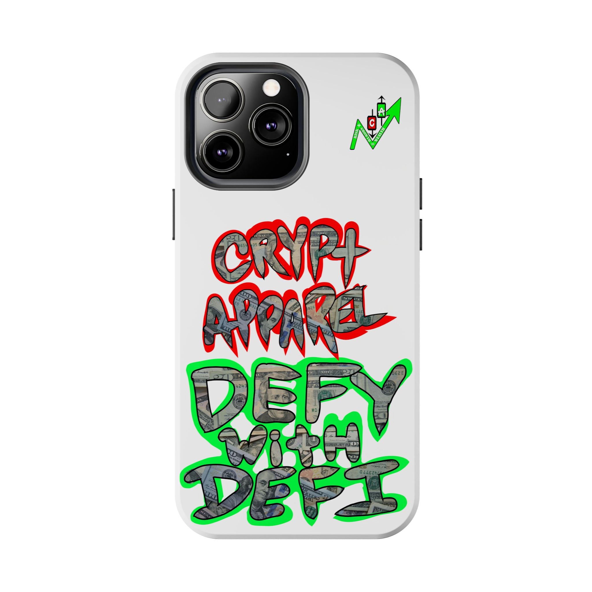 DEFY with DEFI Tough Phone Case — "Crypt Apparel: "Money" Graffiti Crypto Design