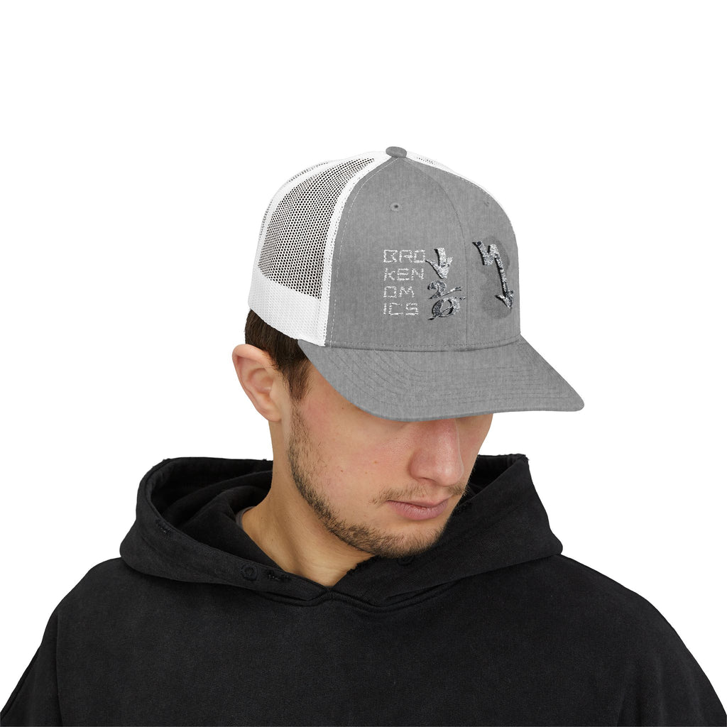 Brokenomics Crypto Trucker Cap - Crypt Apparel Distressed Arrow Graphic Snapback
