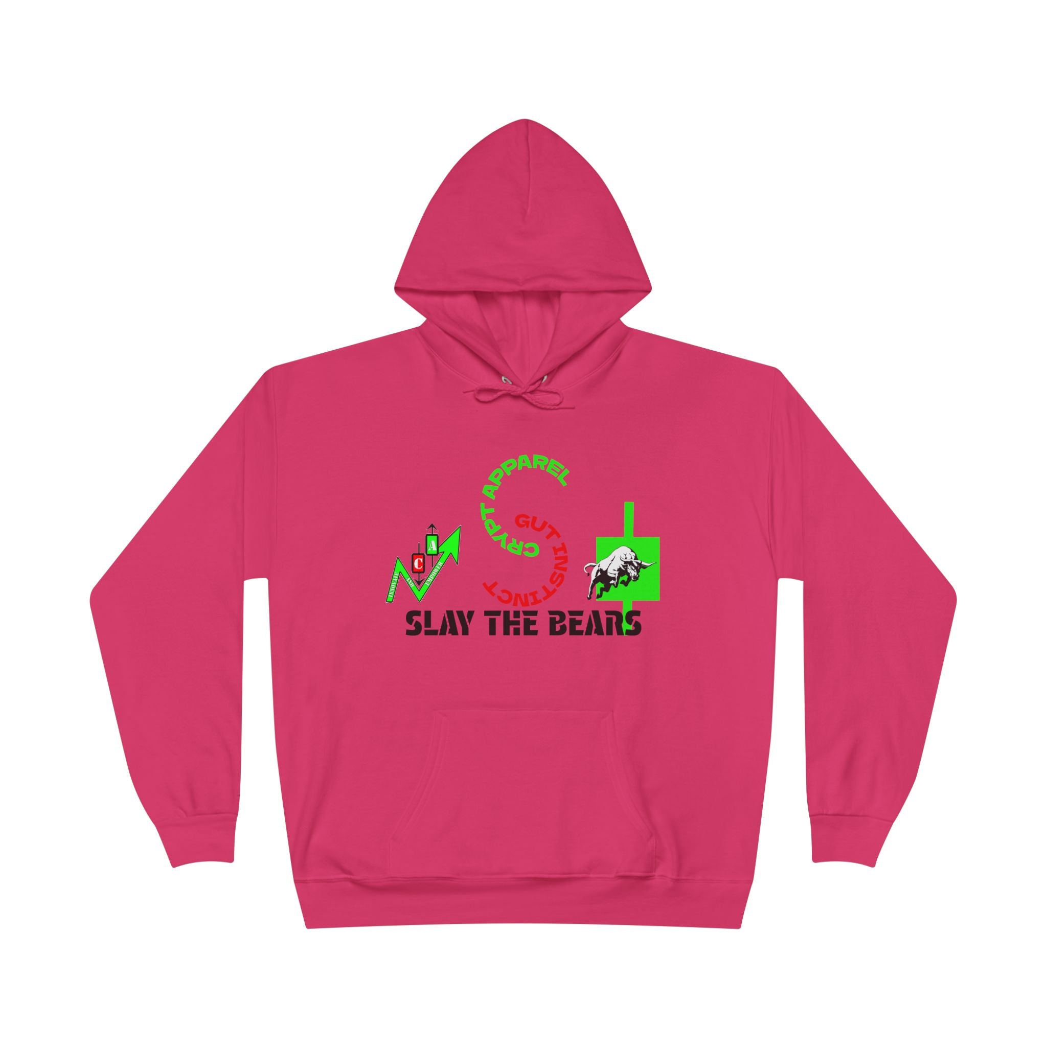 Gut Instinct Bull vs Bear Crypto Hoodie - Dual Sided Slay The Bears Streetwear Pullover