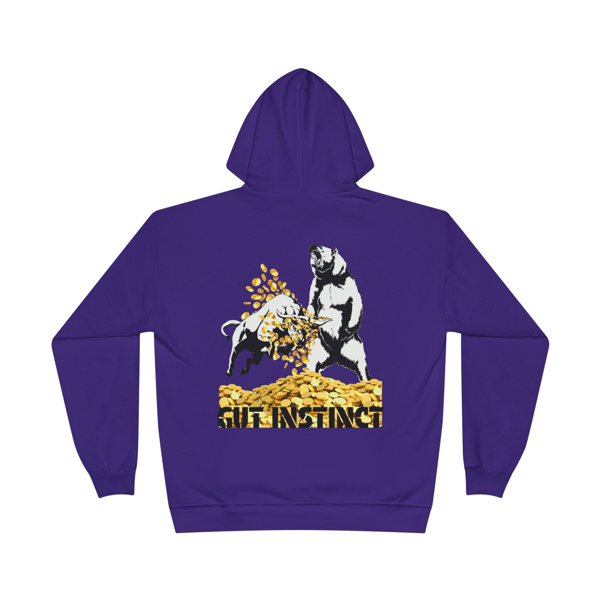 Gut Instinct Bull vs Bear Crypto Hoodie - Dual Sided Slay The Bears Streetwear Pullover