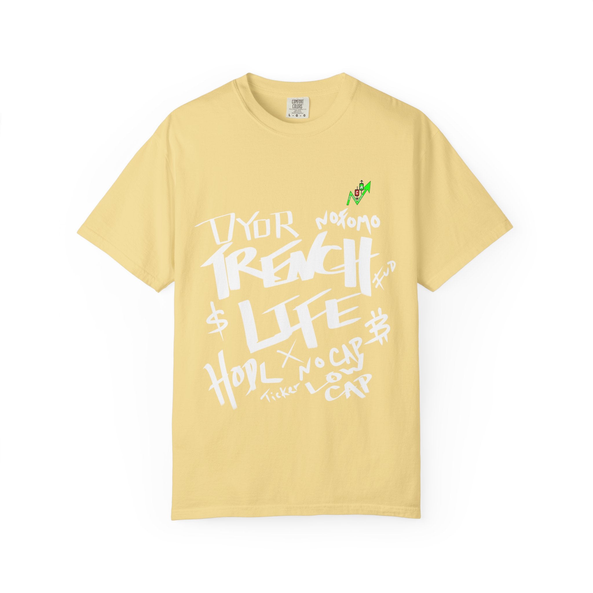 Trench Life Graffiti 'Crypt Apparel' T-Shirt | Chest Logo, Back Script