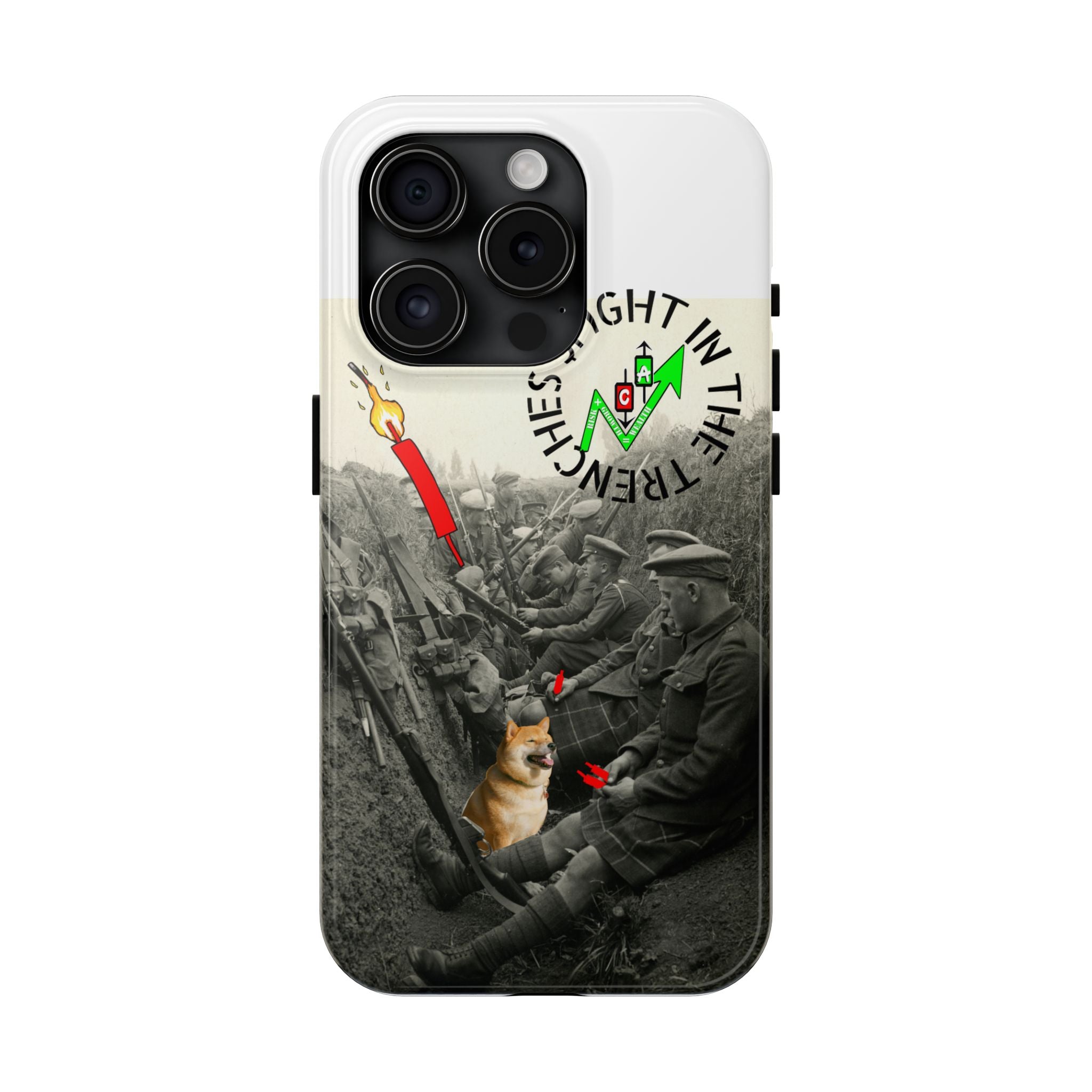 The Trenches Tough Phone Case — Crypt Apparel Trench Dog & Candle Design