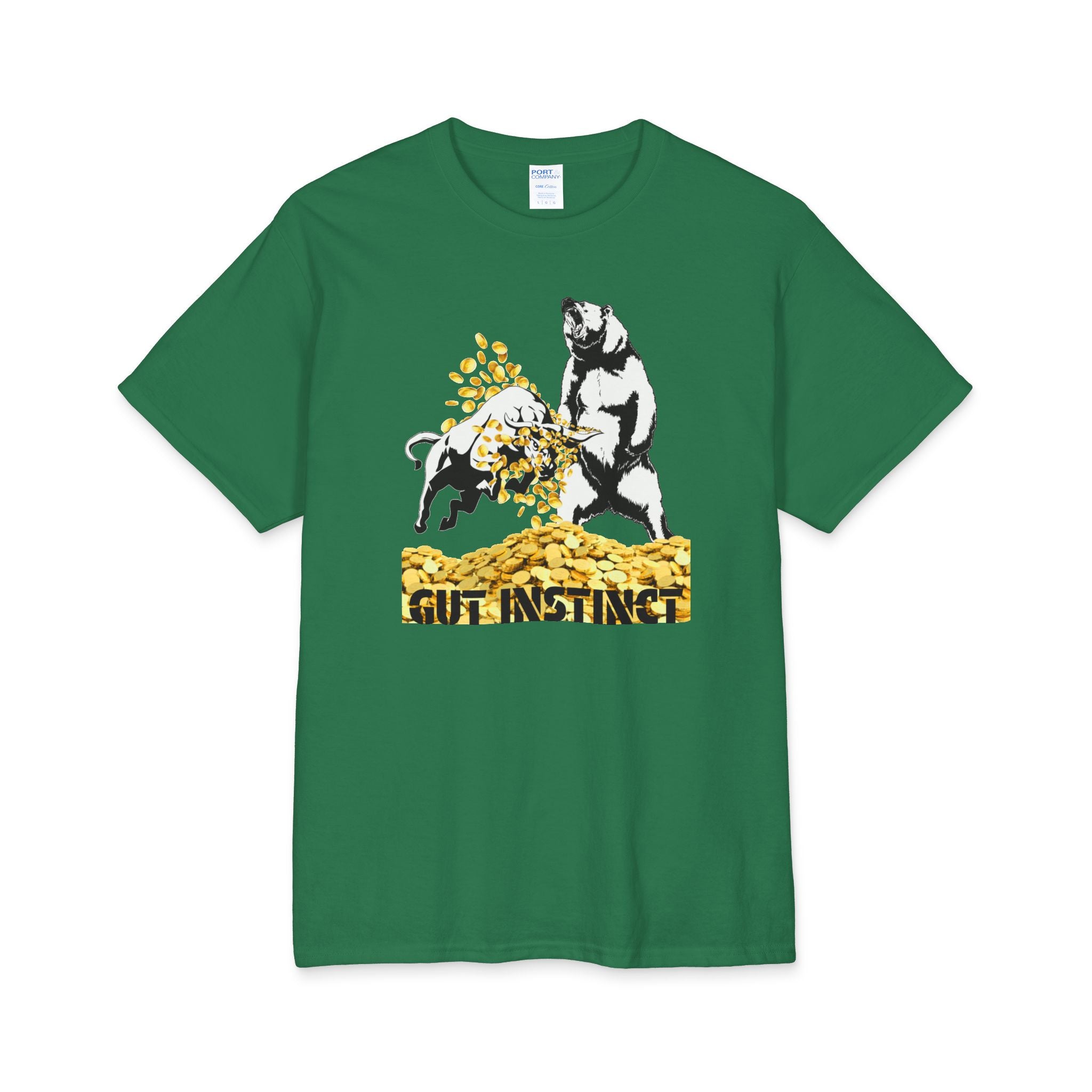 Gut Instinct Bulls Vs Bears Market Tee — Crypt Apparel Graphic Money Pile Design