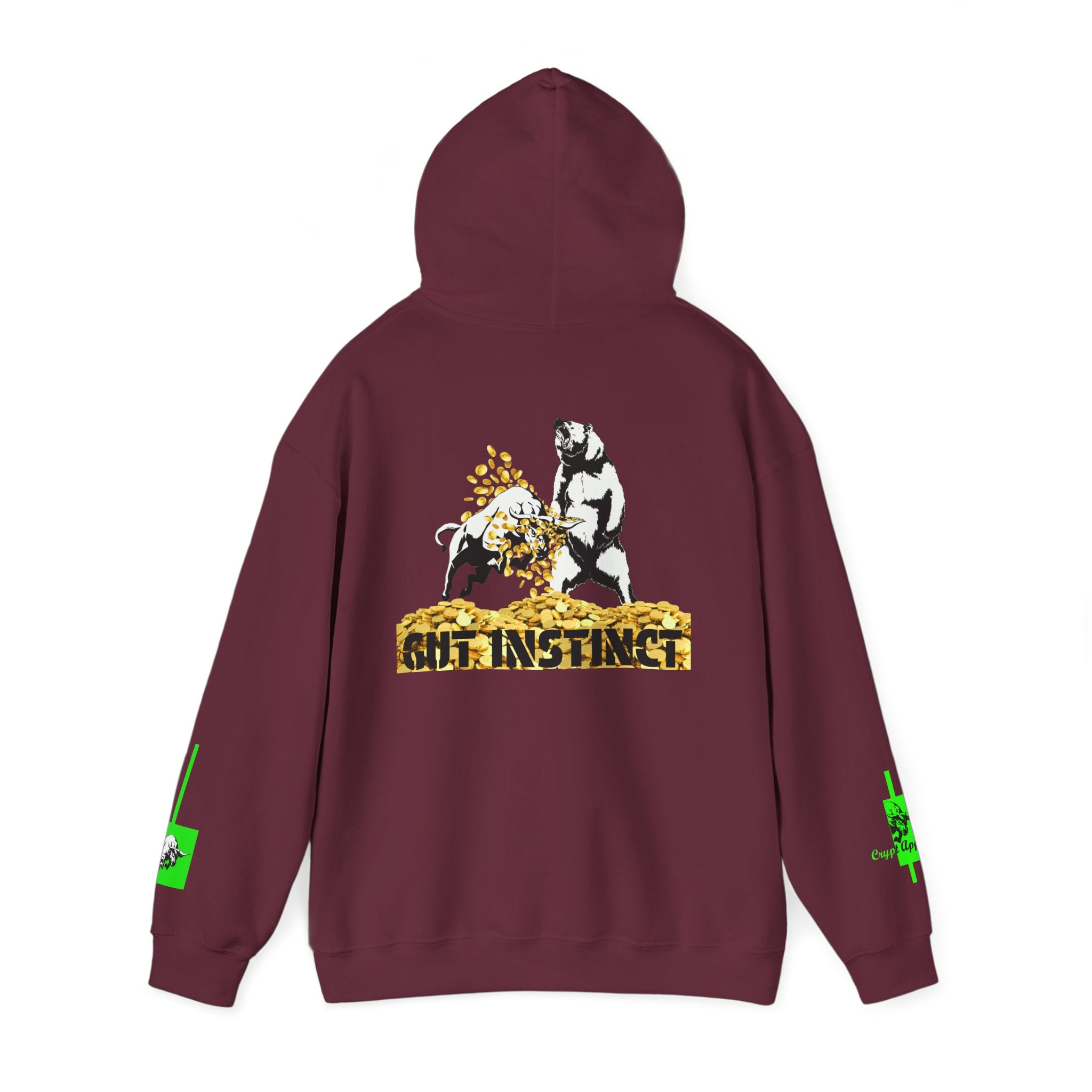 Gut Instinct Bulls vs Bears Hoodie — Crypt Apparel “Slay the Bears” Crypto Graphic Hoodie