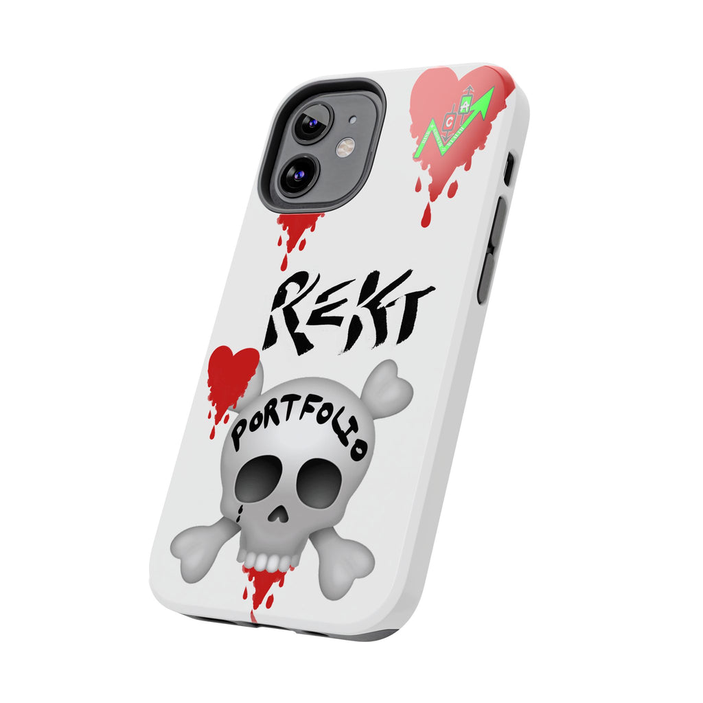 Rekt Portfolio Tough Phone Case — Skull & Dripping Heart Protective Cover