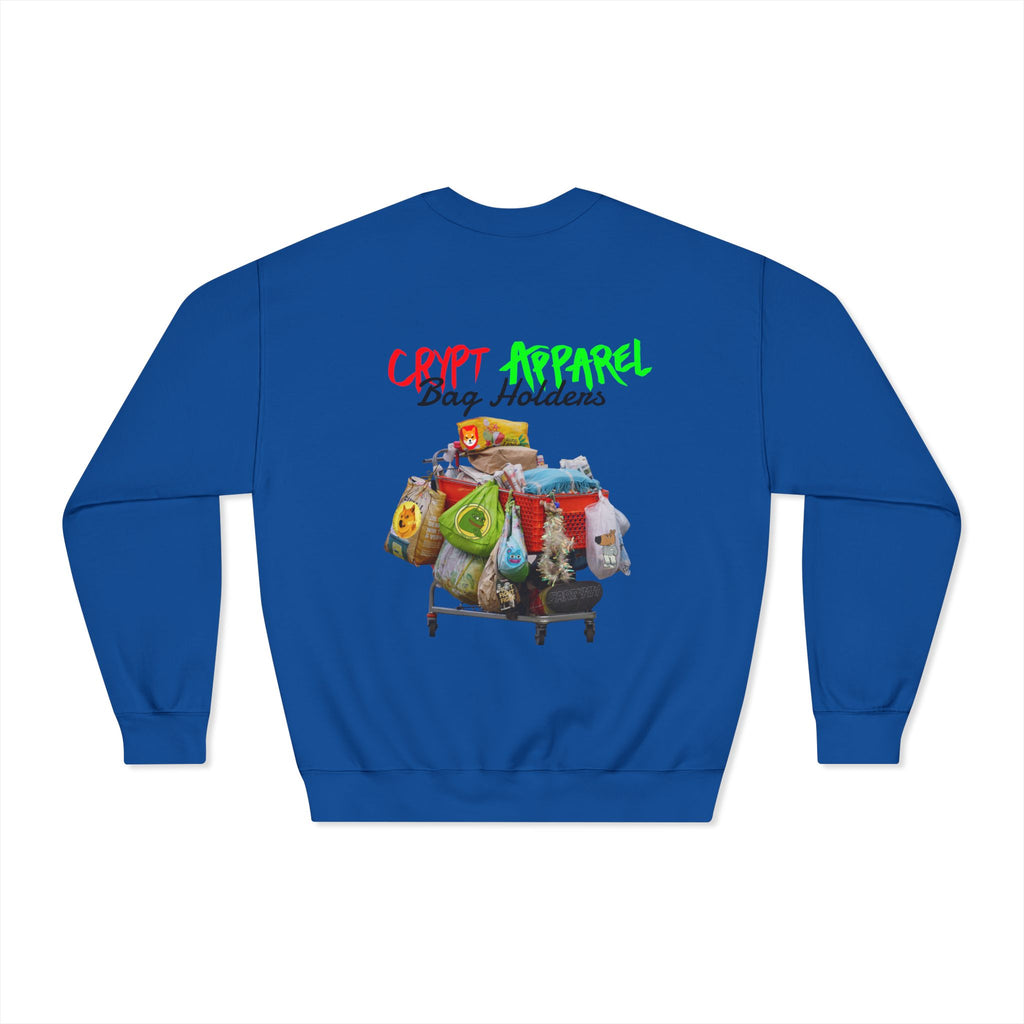 Bag Holders Meme Coin Crypto Crewneck Sweatshirt — "Crypt Apparel" Graphic