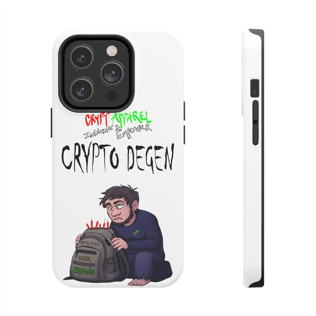 Crypto Degen Tough Phone Case — Cartoon HODL Backpack Design