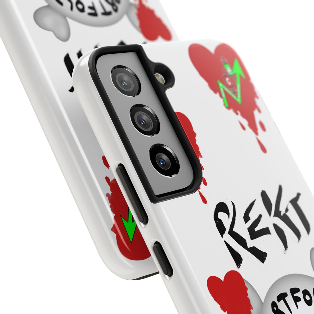 Rekt Portfolio Tough Phone Case — Skull & Dripping Heart Protective Cover