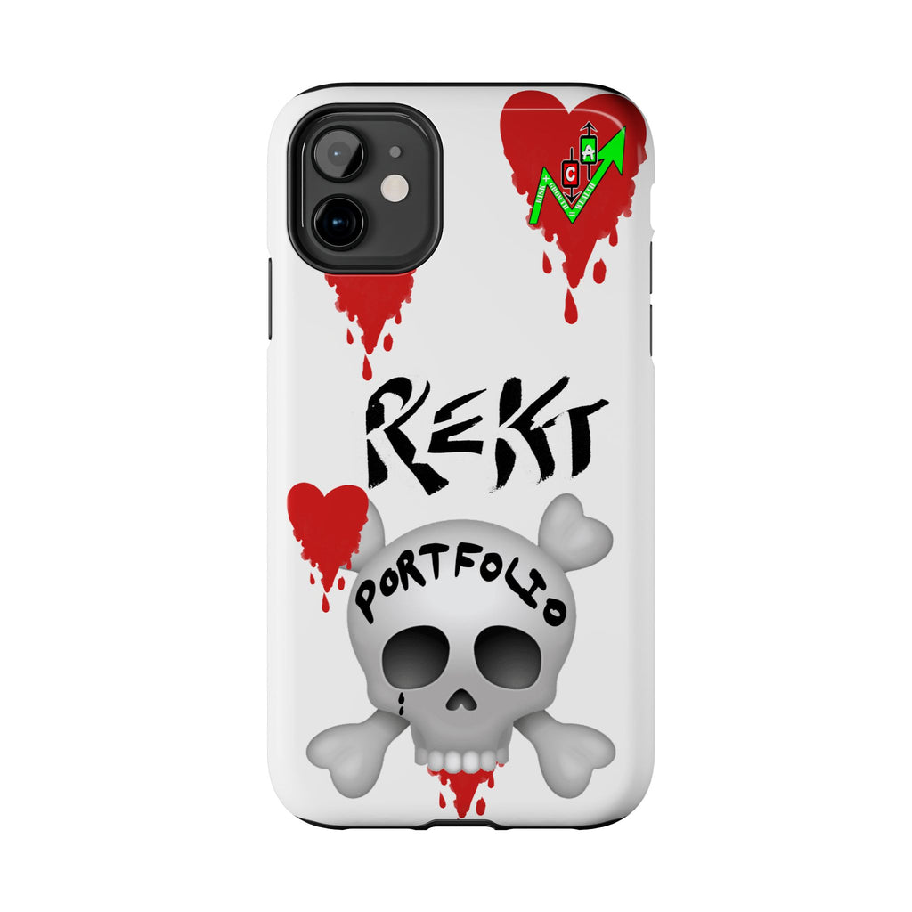 Rekt Portfolio Tough Phone Case — Skull & Dripping Heart Protective Cover