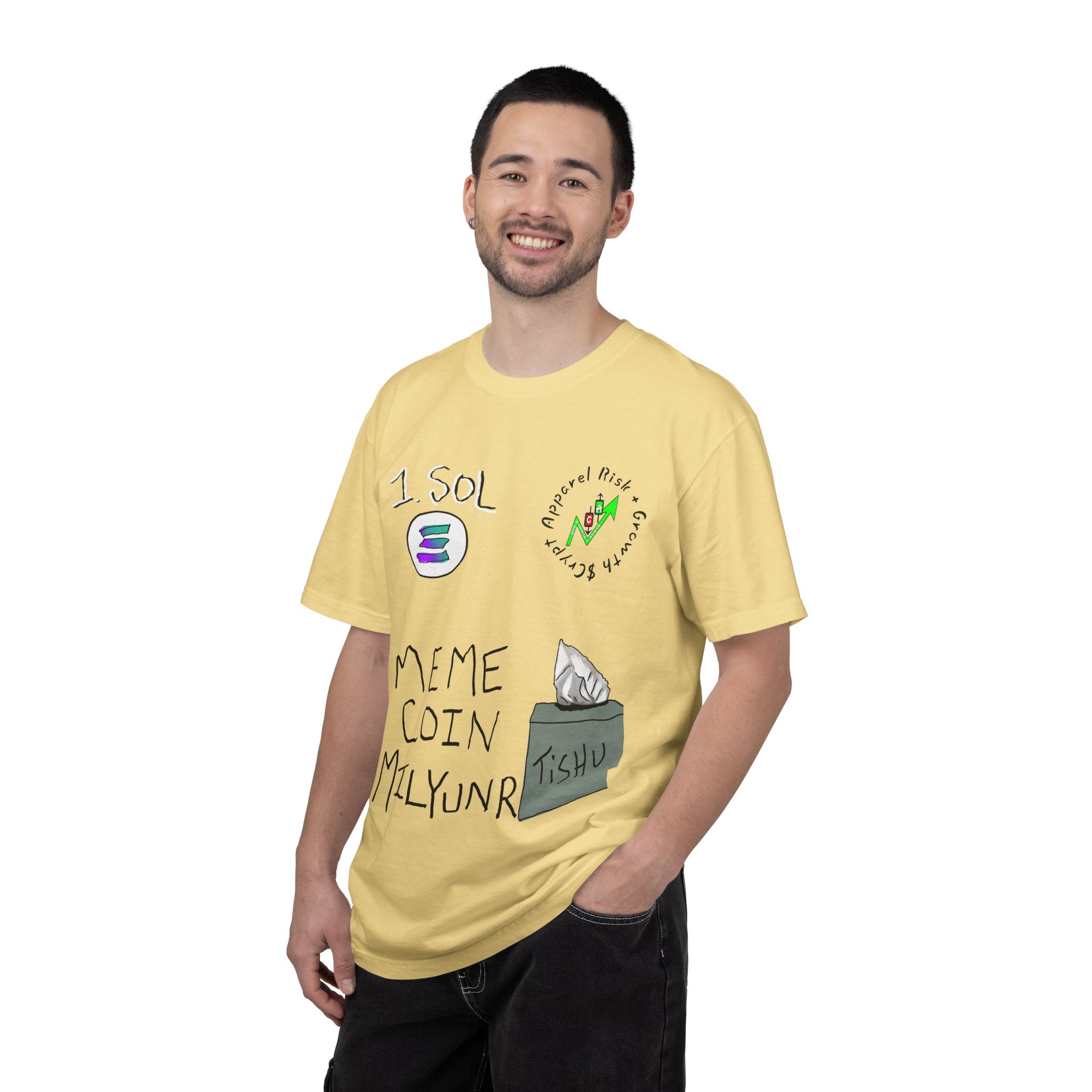 Crypto Meme T-Shirt — 'Meme Coin' Hand-Drawn Crypto Art Tee