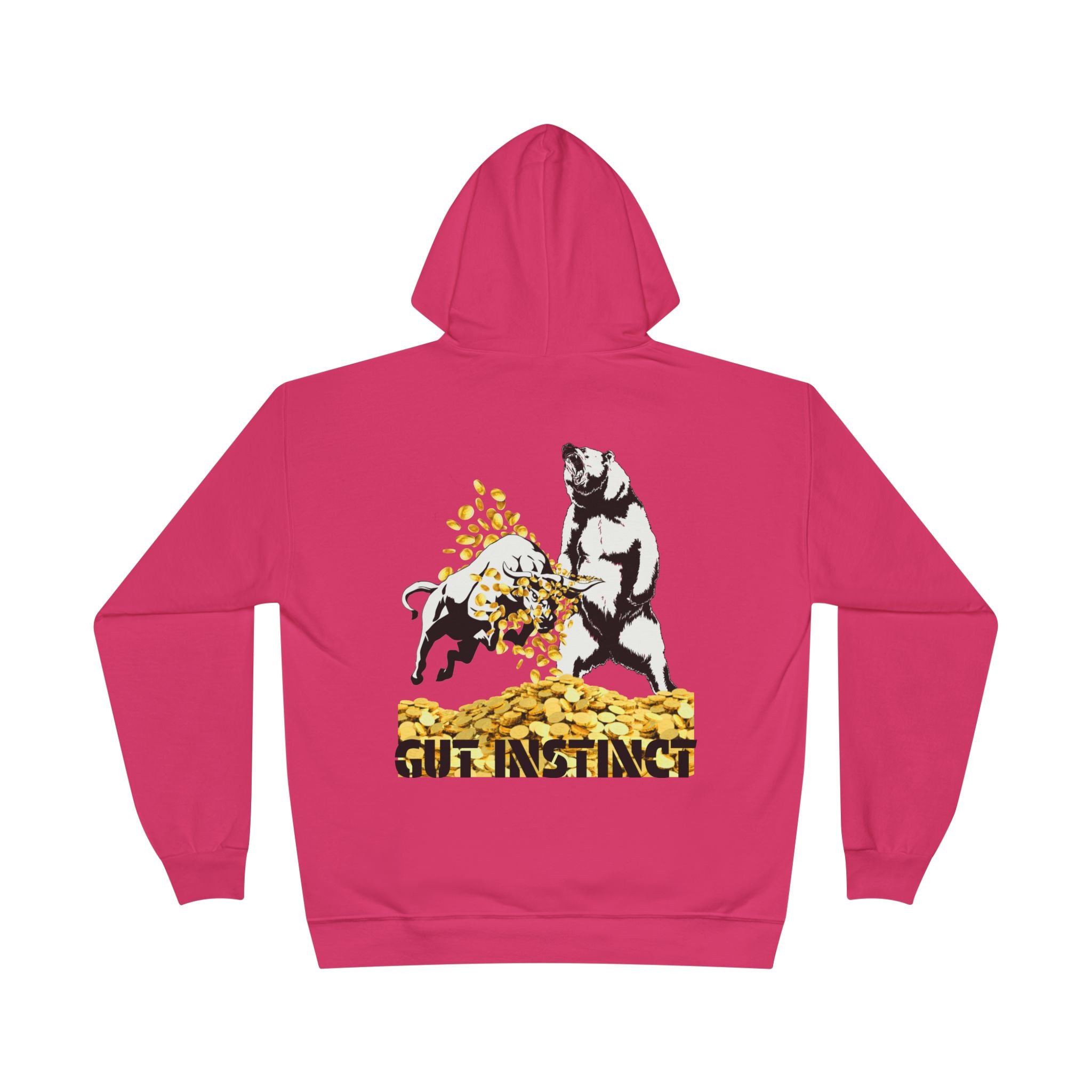 Gut Instinct Bull vs Bear Crypto Hoodie - Dual Sided Slay The Bears Streetwear Pullover
