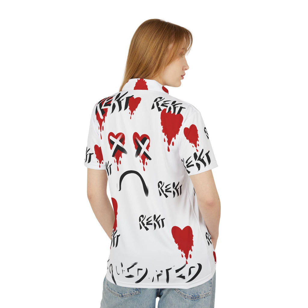 Crypto Rekt Portfolio artistic Polo Shirt | Crypt Apparel Streetwear