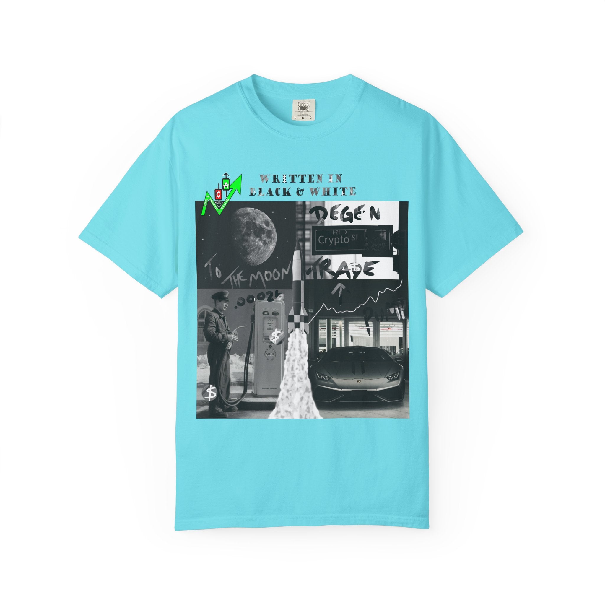 Crypt Apparel Black & White collage T-shirt | Crypto graphic tee