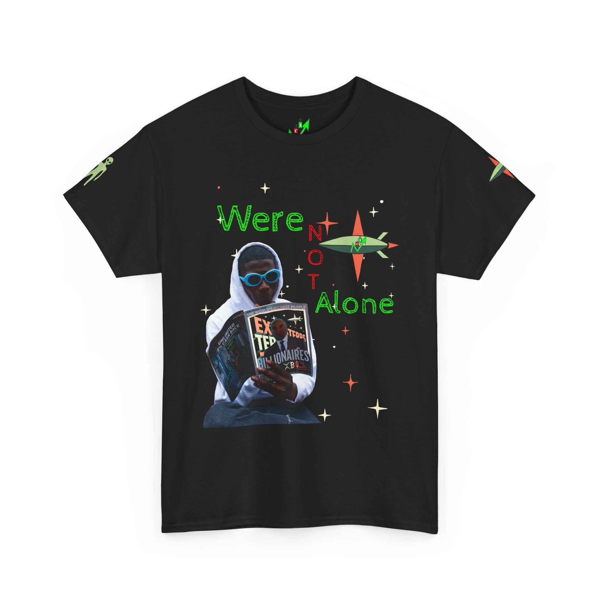 Extra Terrestrial Traders Crypto Graphic Tee — Retro Alien Poster Shirt